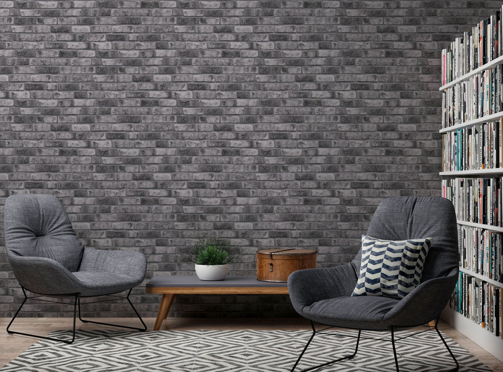 Weathered Walls Motif wallpaper in silver grey color - pattern number BB51111 - by Galerie in the The Bricks And More collection