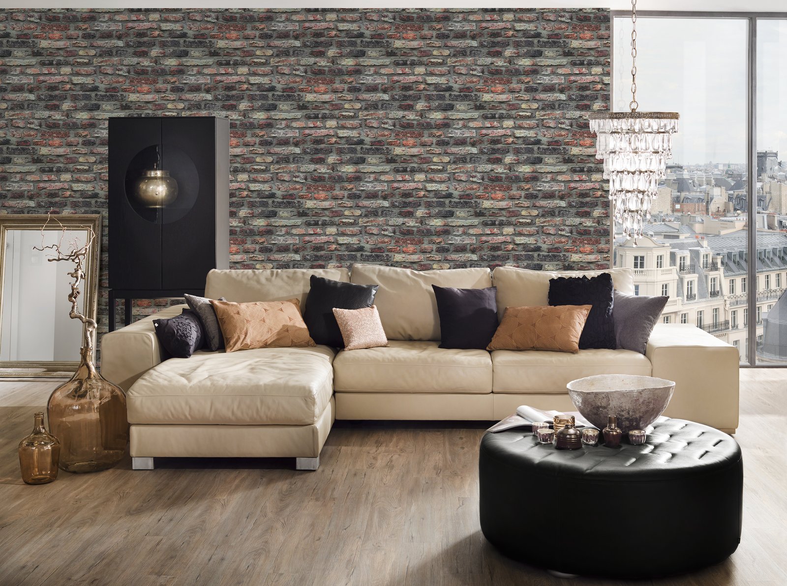 Brickshire Residents Motif wallpaper in multi-coloured color - pattern number BB51113 - by Galerie in the The Bricks And More collection