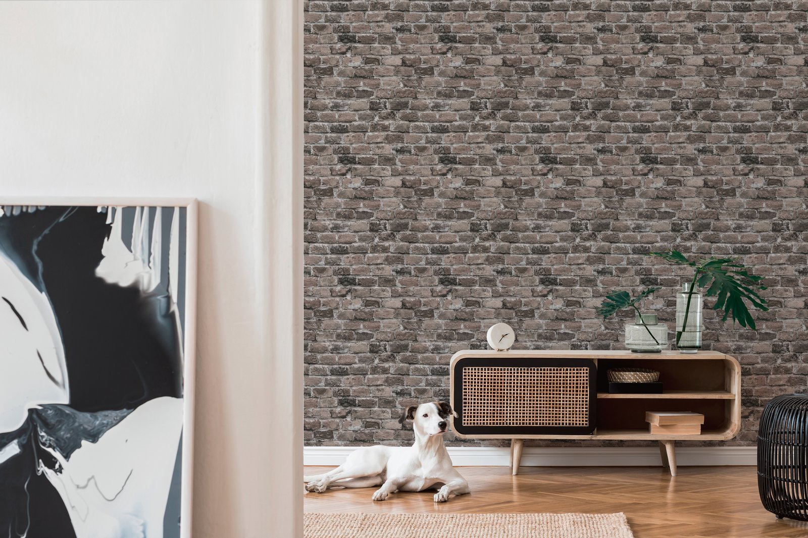 Brickshire Residents Motif wallpaper in bronze brown color - pattern number BB51117 - by Galerie in the The Bricks And More collection