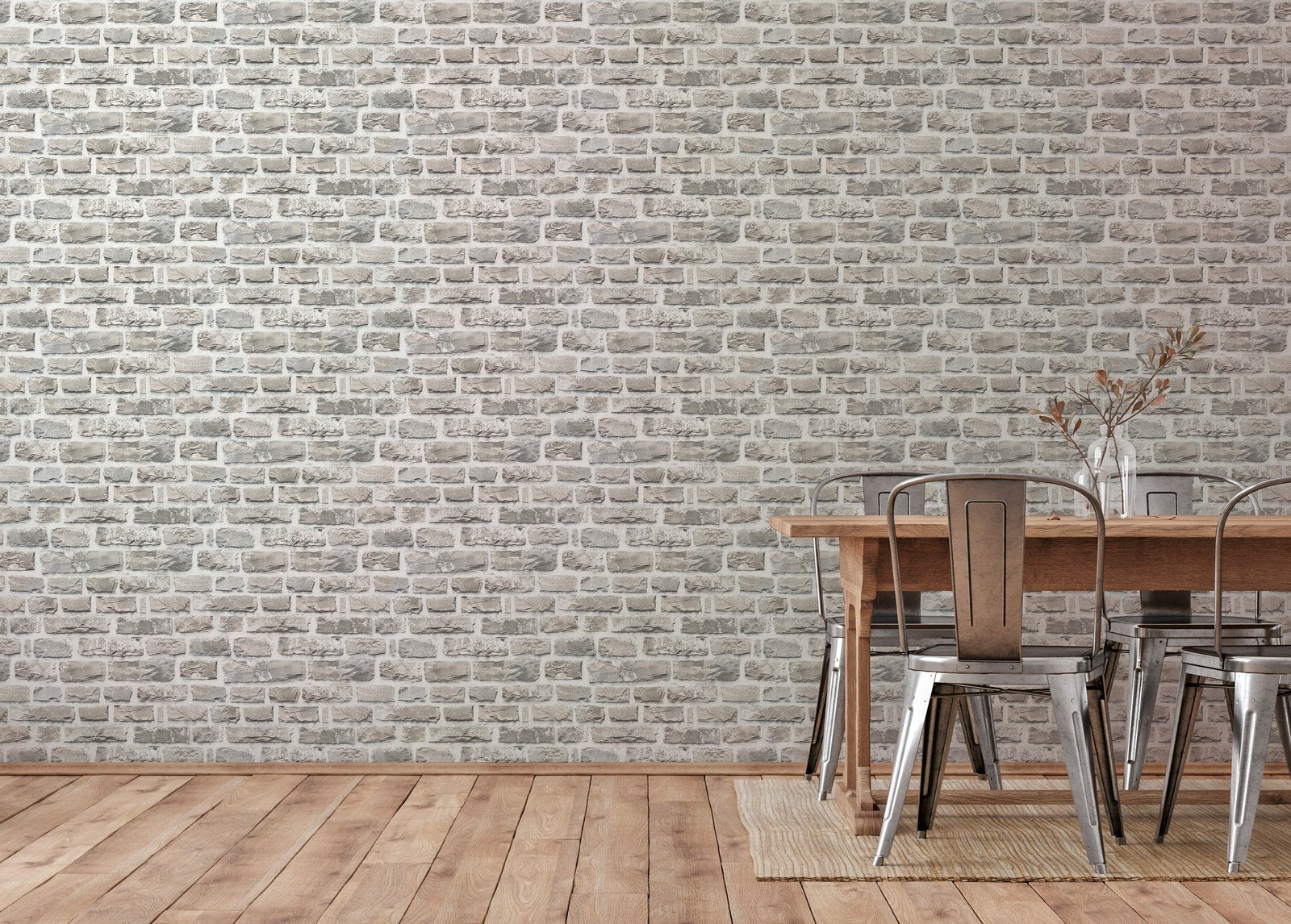 Stone Symphony Motif wallpaper in silver grey color - pattern number BB51122 - by Galerie in the The Bricks And More collection