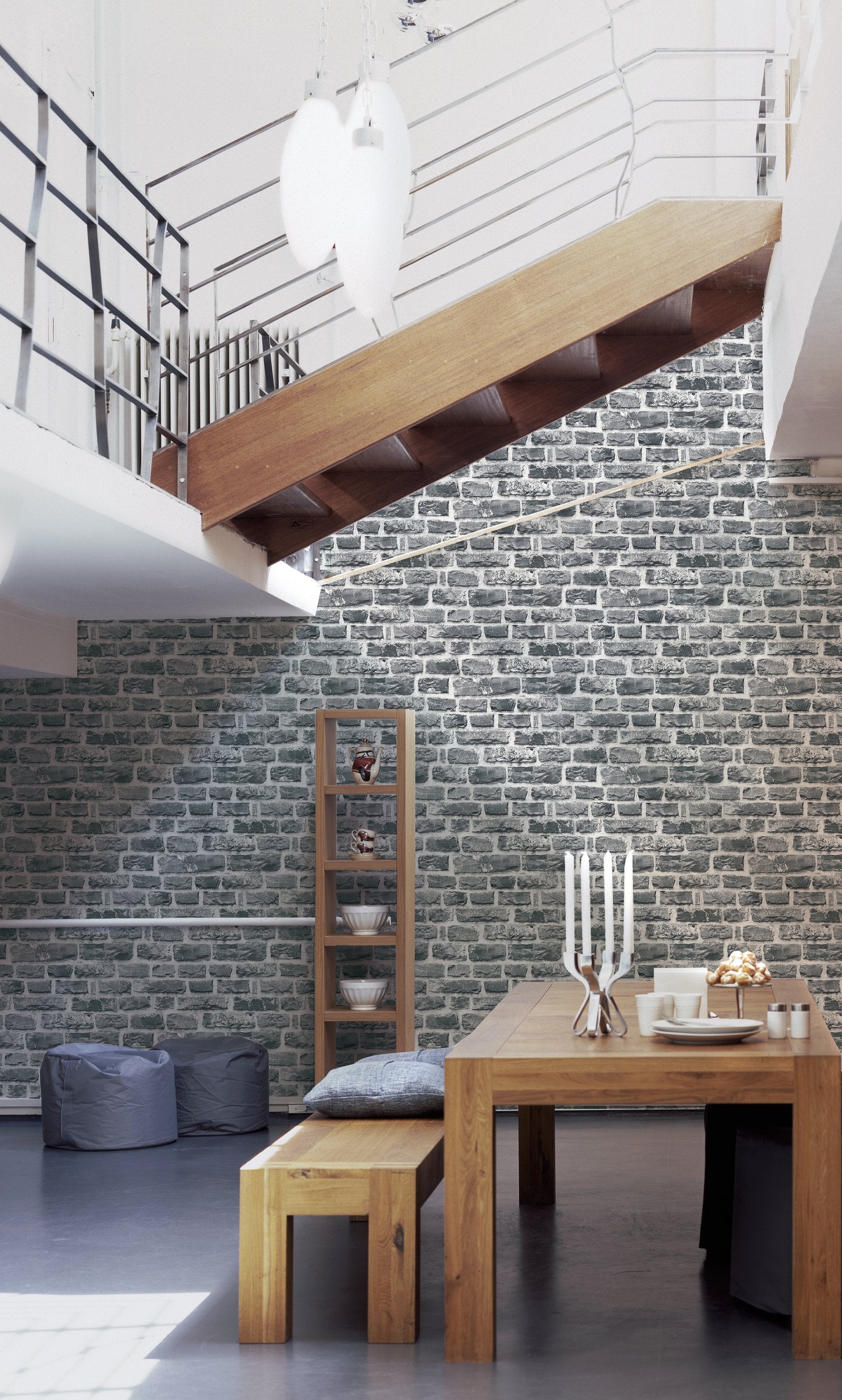 Stone Symphony Motif wallpaper in silver grey color - pattern number BB51123 - by Galerie in the The Bricks And More collection