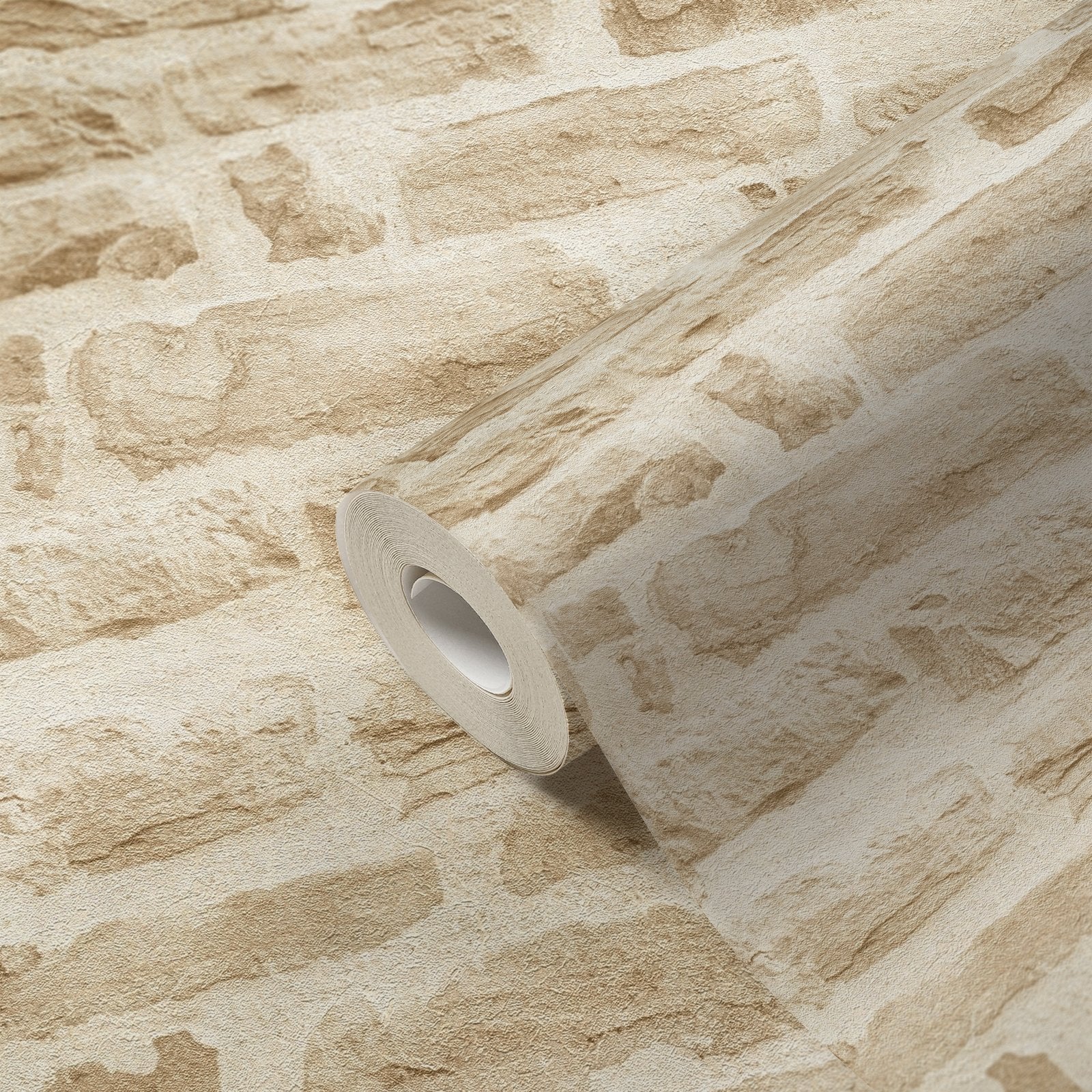 Rocky Retreat Motif wallpaper in beige color - pattern number BB51128 - by Galerie in the The Bricks And More collection