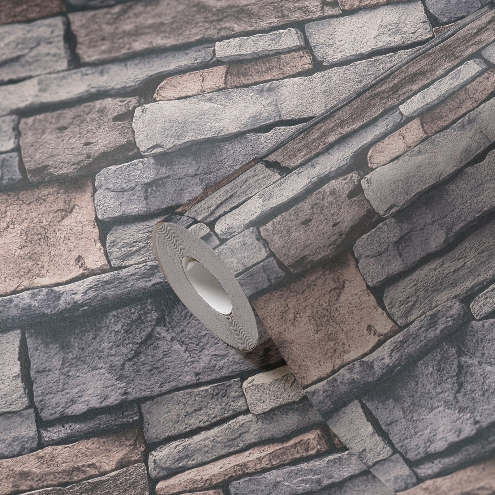 Sandstone Splendour Motif wallpaper in silver grey color - pattern number BB51132 - by Galerie in the The Bricks And More collection