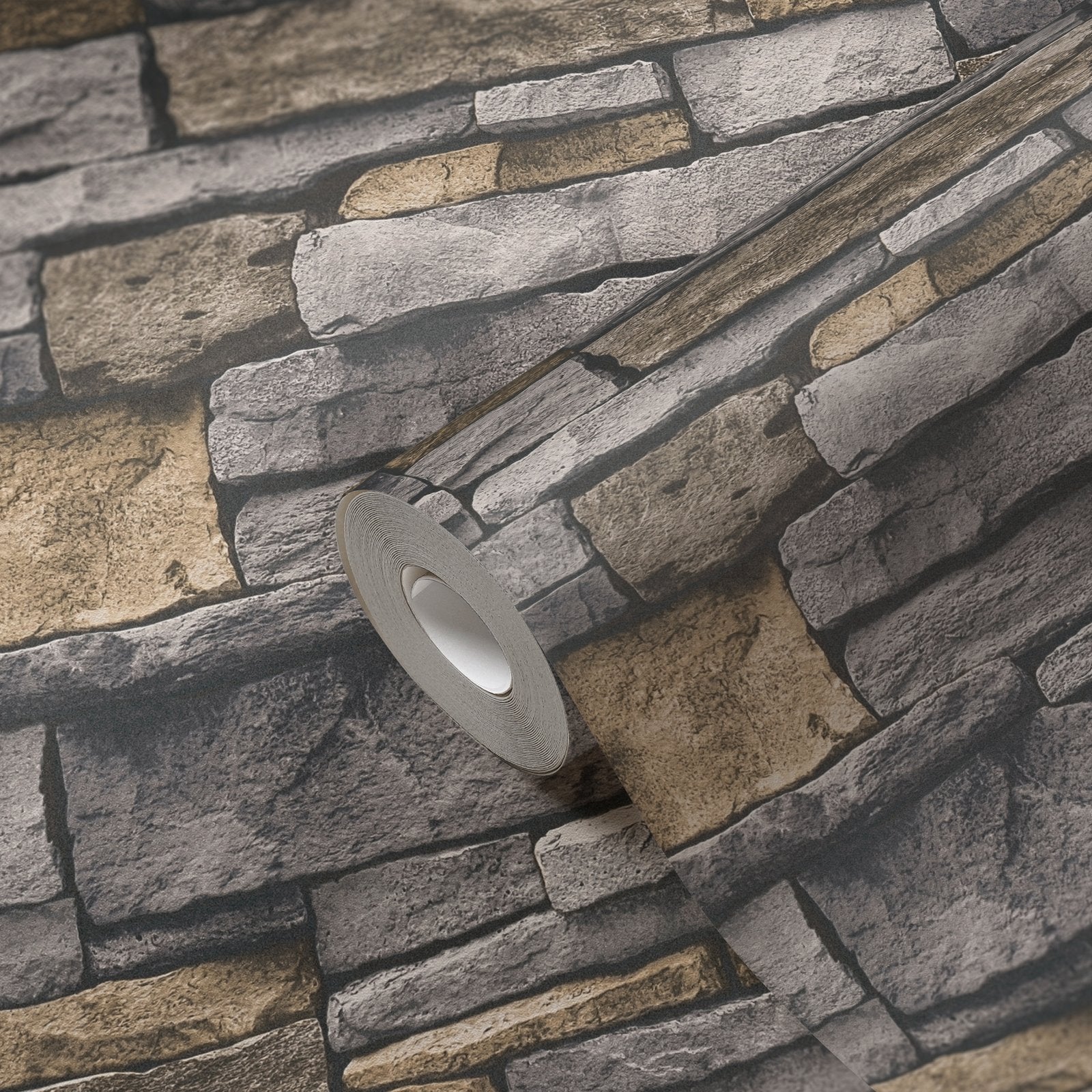 Sandstone Splendour Motif wallpaper in silver grey color - pattern number BB51134 - by Galerie in the The Bricks And More collection