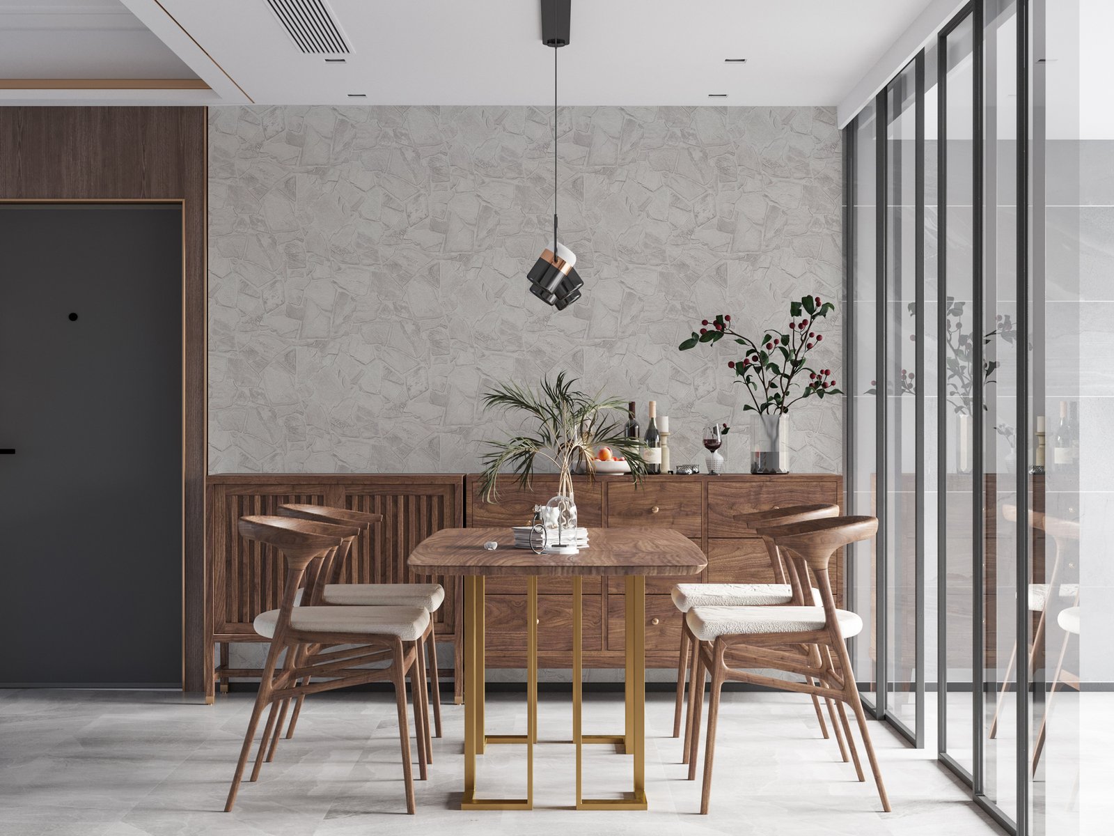Petrified Paradise Motif wallpaper in white color - pattern number BB51139 - by Galerie in the The Bricks And More collection