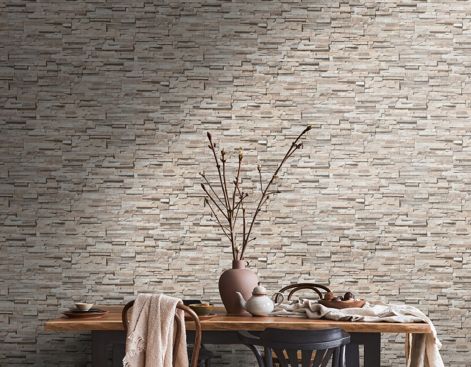 Graceful Granite Motif wallpaper in beige color - pattern number BB51151 - by Galerie in the The Bricks And More collection
