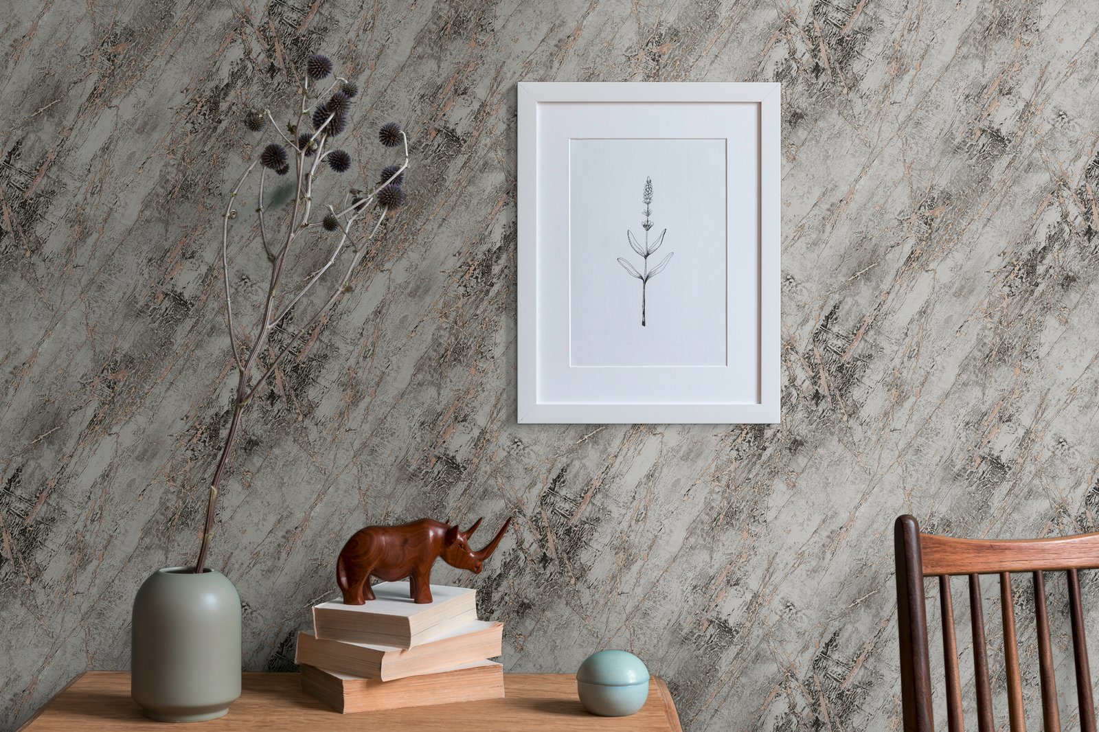 Luxurious Marble Motif wallpaper in silver grey color - pattern number BB51161 - by Galerie in the The Bricks And More collection