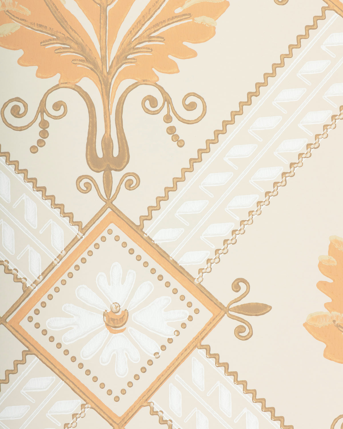 Latrobe Wallpaper in Apricot color - pattern number BR-69408.12.0 - by Brunschwig and Fils in the Volume 61 collection