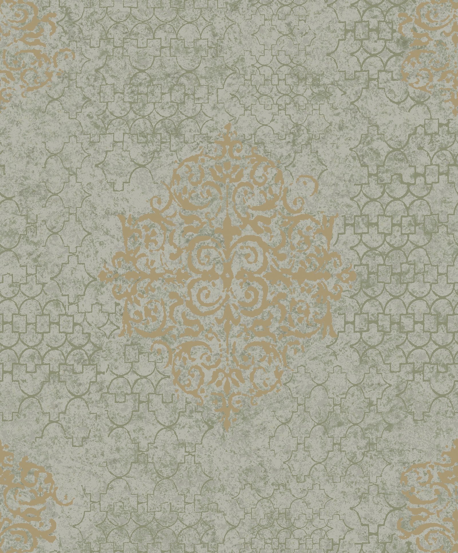 Damask wallpaper in rose gold color - pattern number CM2486 - by Galerie in the Lustre collection