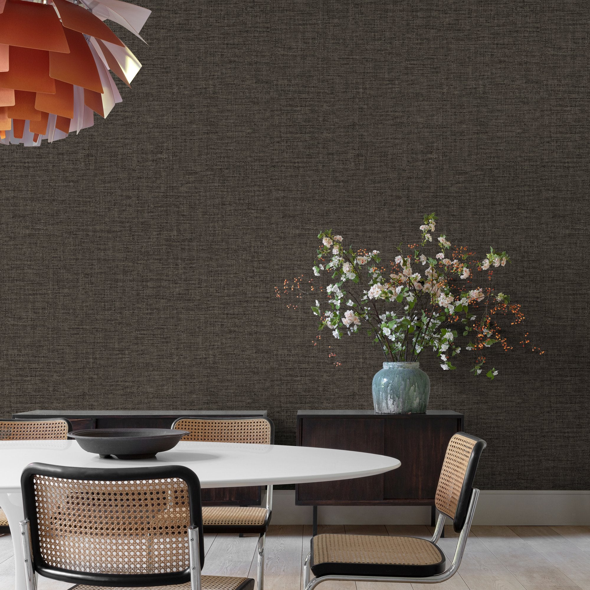 Rough Textile Wallpaper in black color - pattern number CO1014 - by Grandeco in the Concept collection