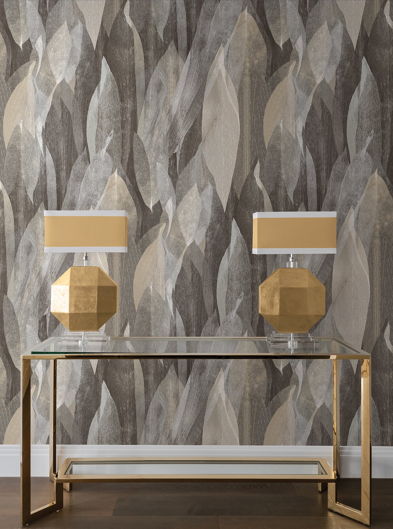 Shimmering Canopy Wallpaper in Charcoal color - pattern number COD0603 - by Candice Olson in the Luminous collection
