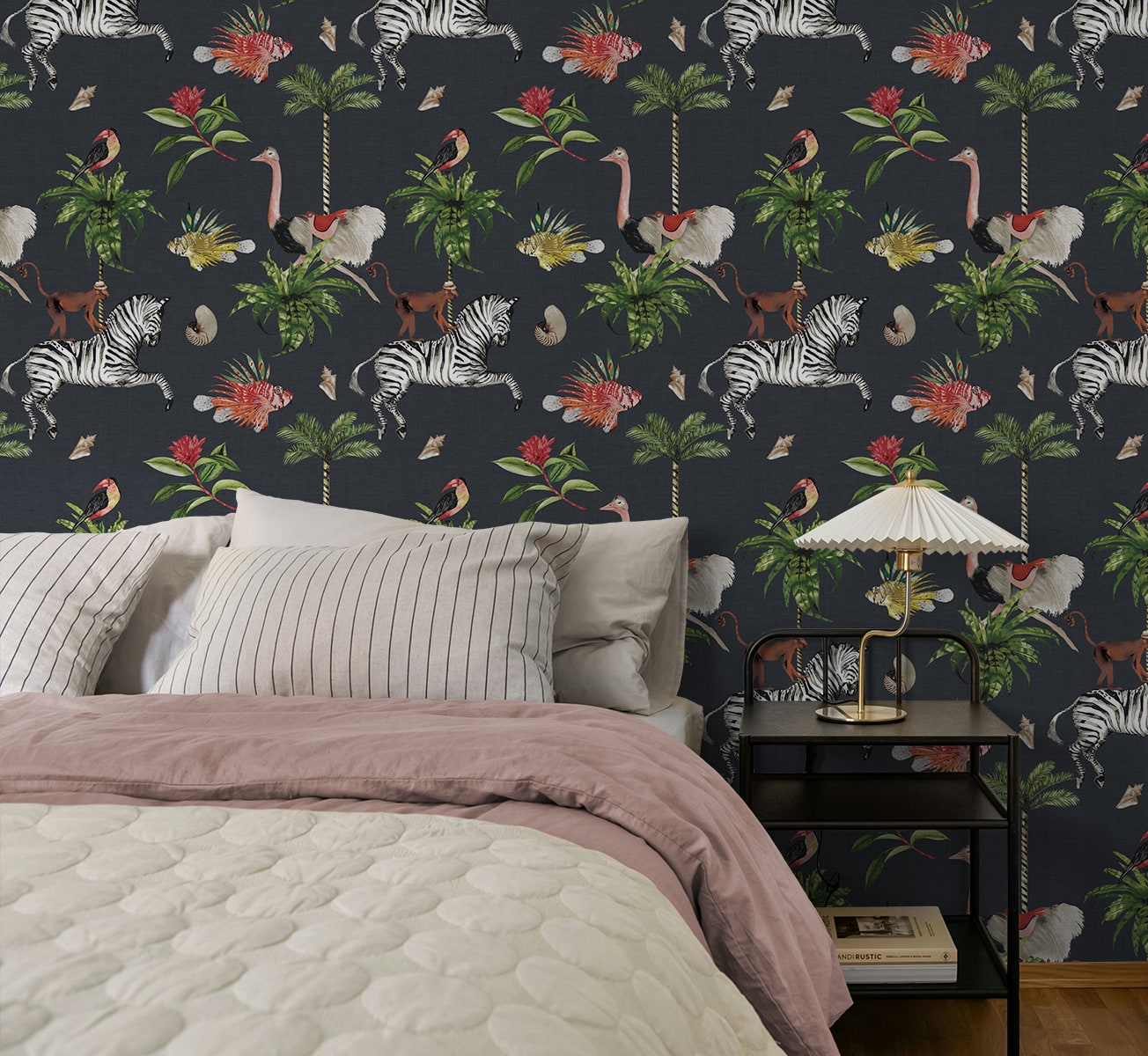Merry Go Round wallpaper in carbon color - pattern number DBW2000 - by Wallquest in the West Boulevard by Daisy Bennett collection