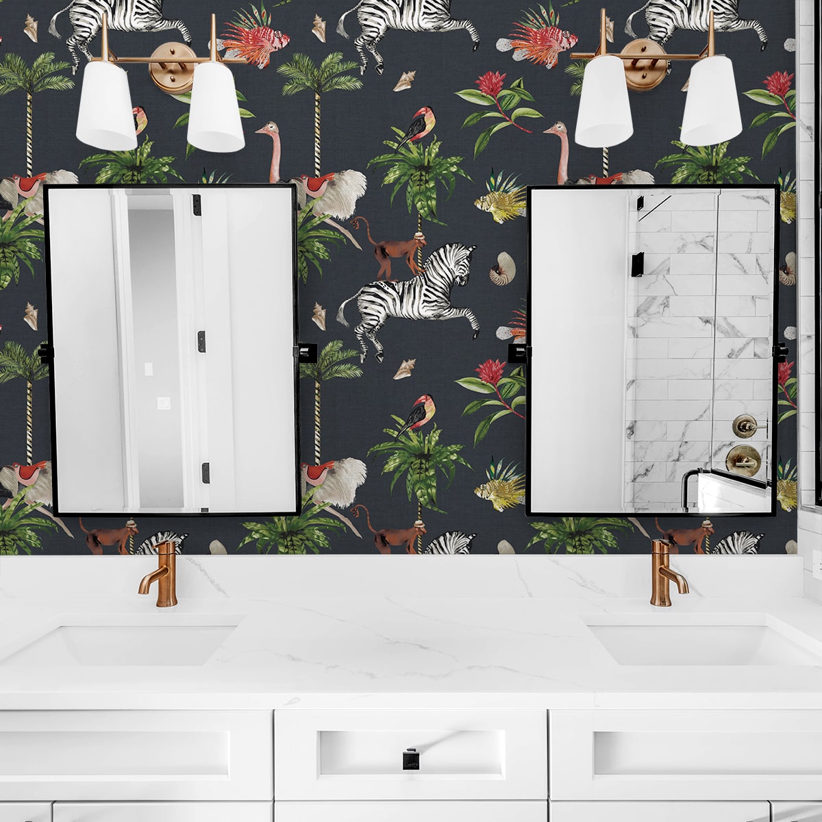 Merry Go Round wallpaper in carbon color - pattern number DBW2000 - by Wallquest in the West Boulevard by Daisy Bennett collection