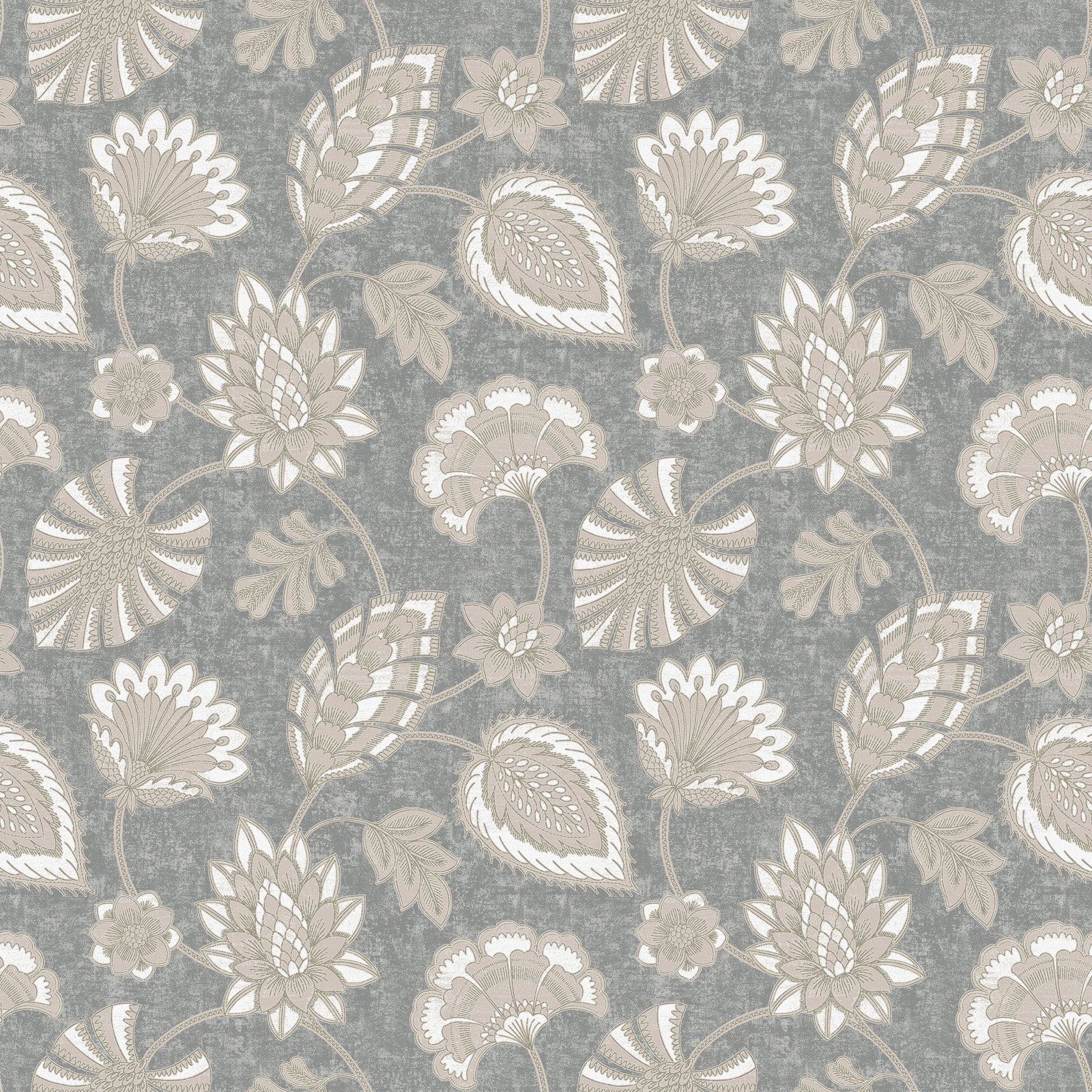 Flower Fan wallpaper in silver grey color - pattern number DWP0351-04 - by Galerie in the Elegance collection