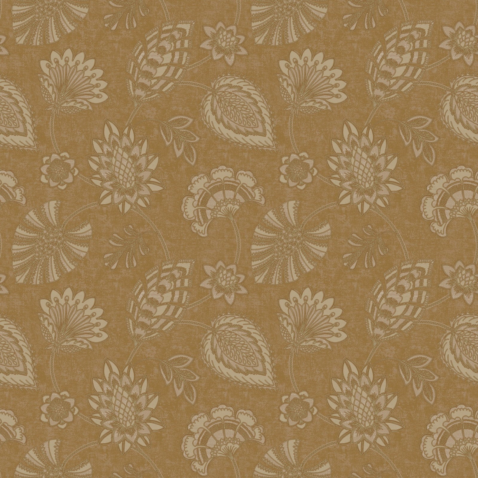 Flower Fan wallpaper in bronze brown color - pattern number DWP0351-07 - by Galerie in the Elegance collection