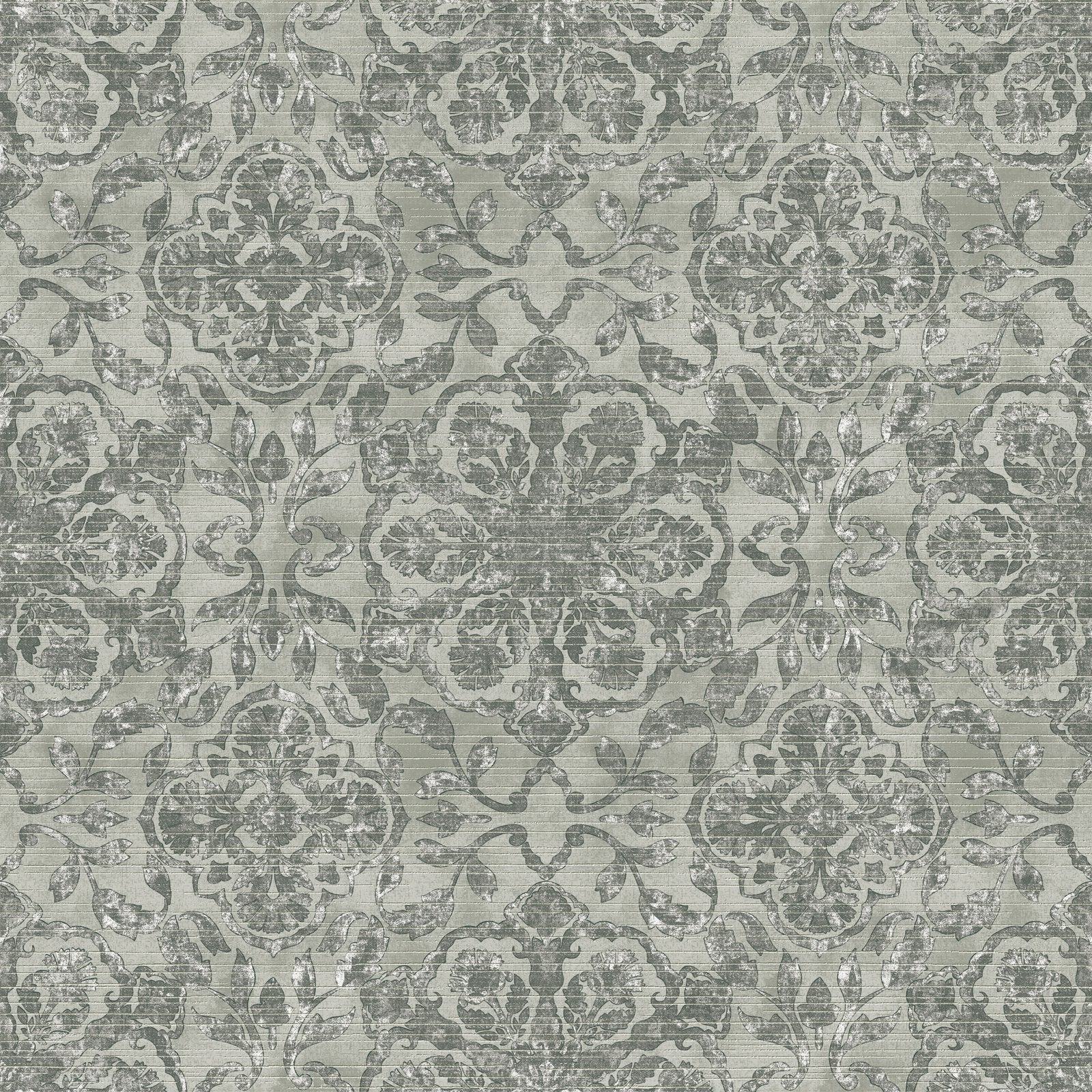 Floral Stripe wallpaper in green color - pattern number DWP0353-04 - by Galerie in the Elegance collection
