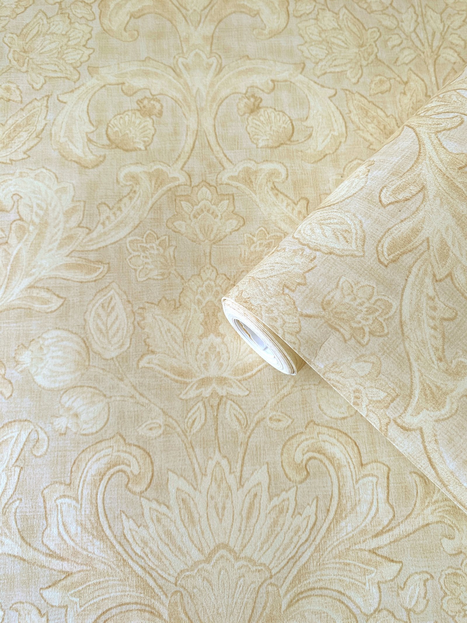 Damask wallpaper in beige color - pattern number DWP0354-03 - by Galerie in the Elegance collection