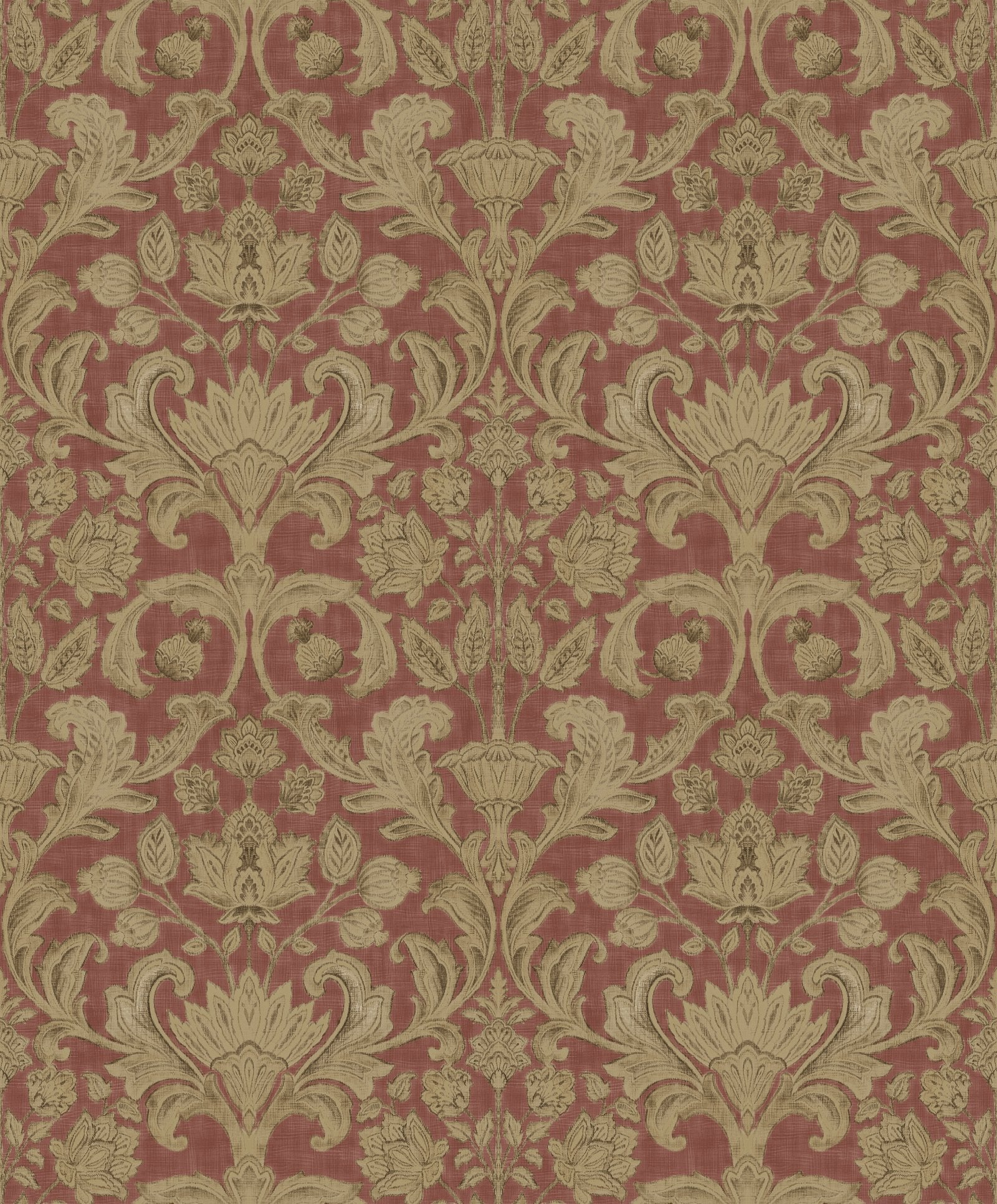 Damask wallpaper in red color - pattern number DWP0354-06 - by Galerie in the Elegance collection