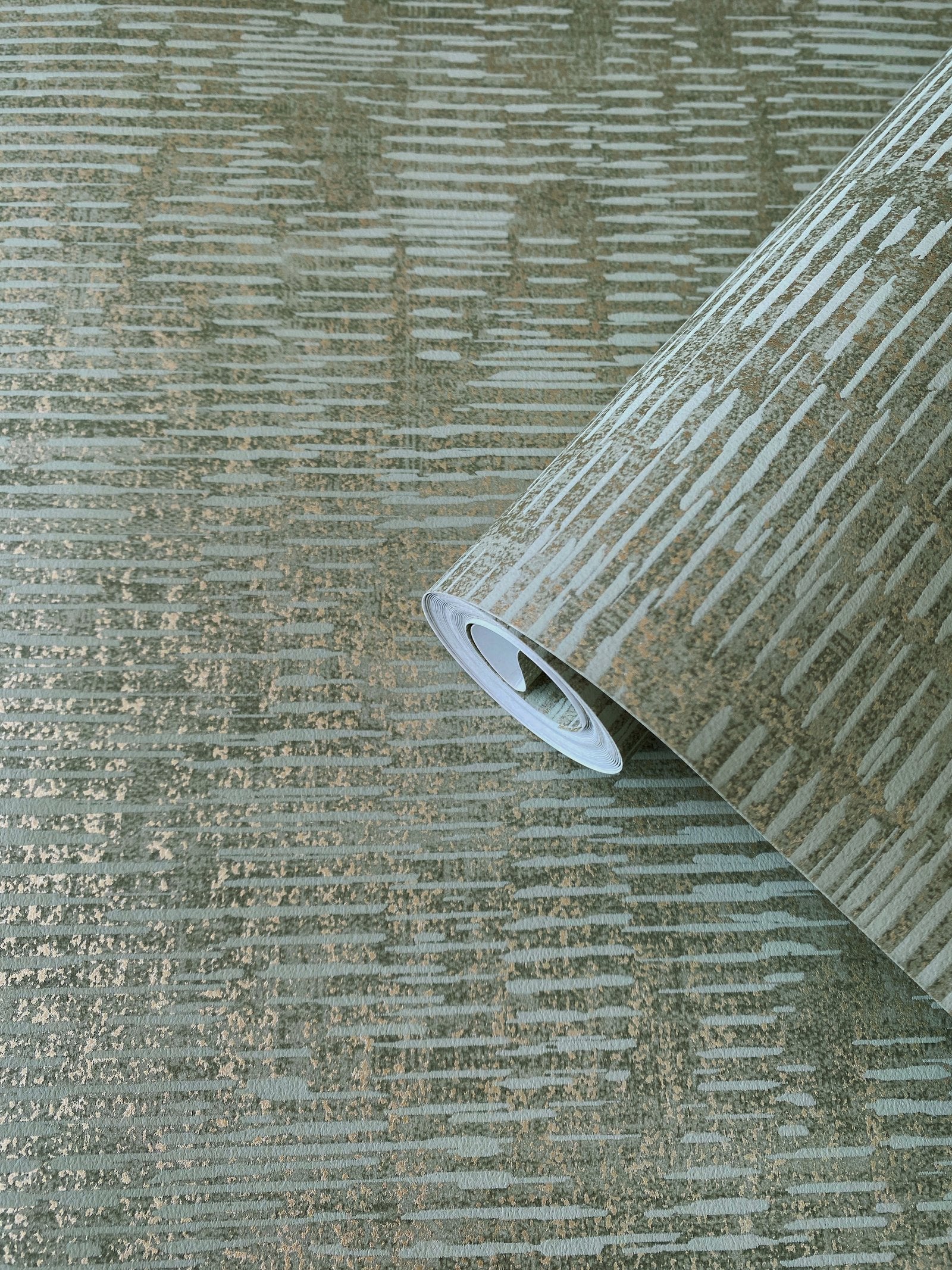 Stripy Shimmer wallpaper in green color - pattern number DWP0357-01 - by Galerie in the Elegance collection