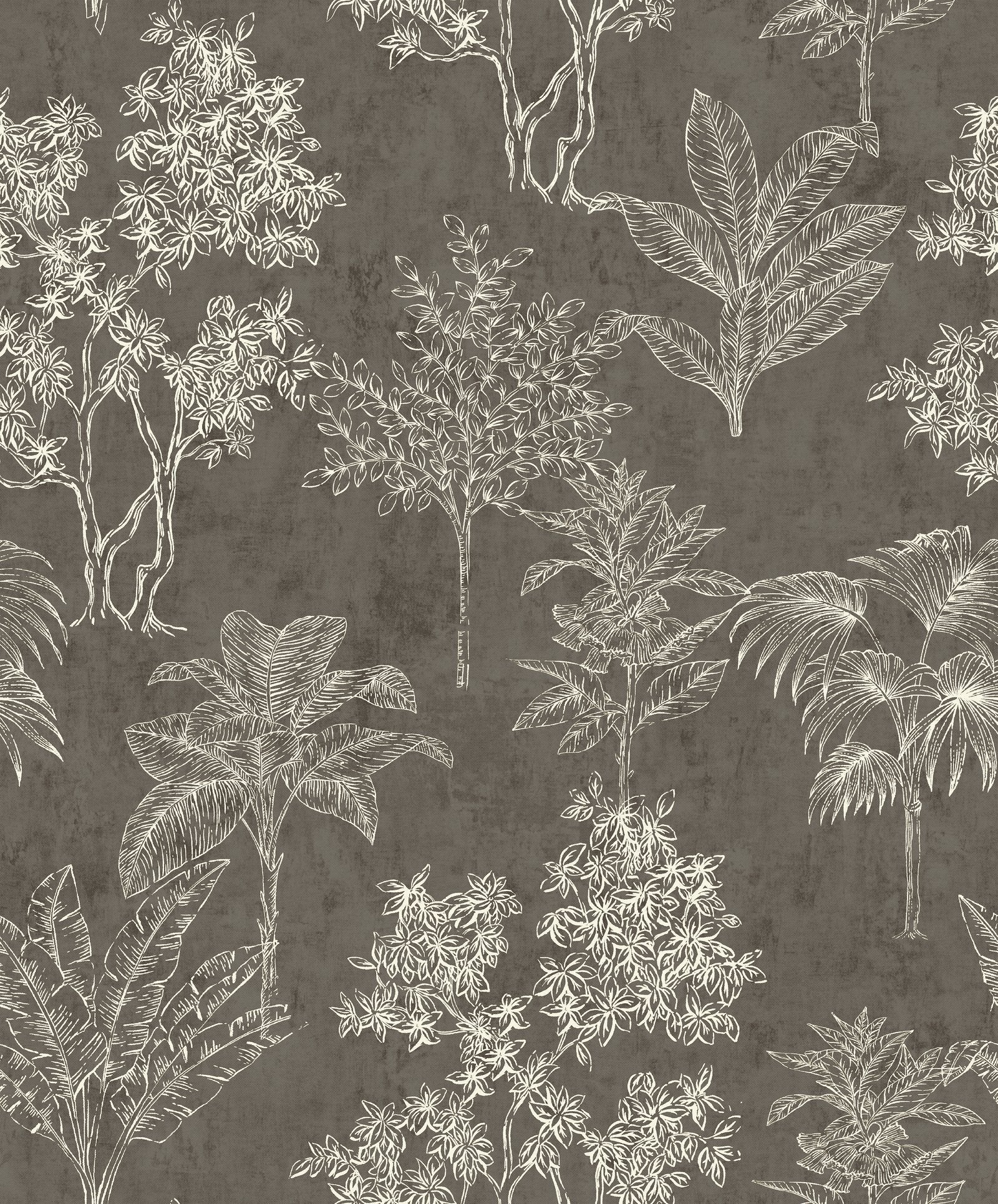 Floating Foliage wallpaper in silver grey color - pattern number DWP0361-05 - by Galerie in the Zen collection