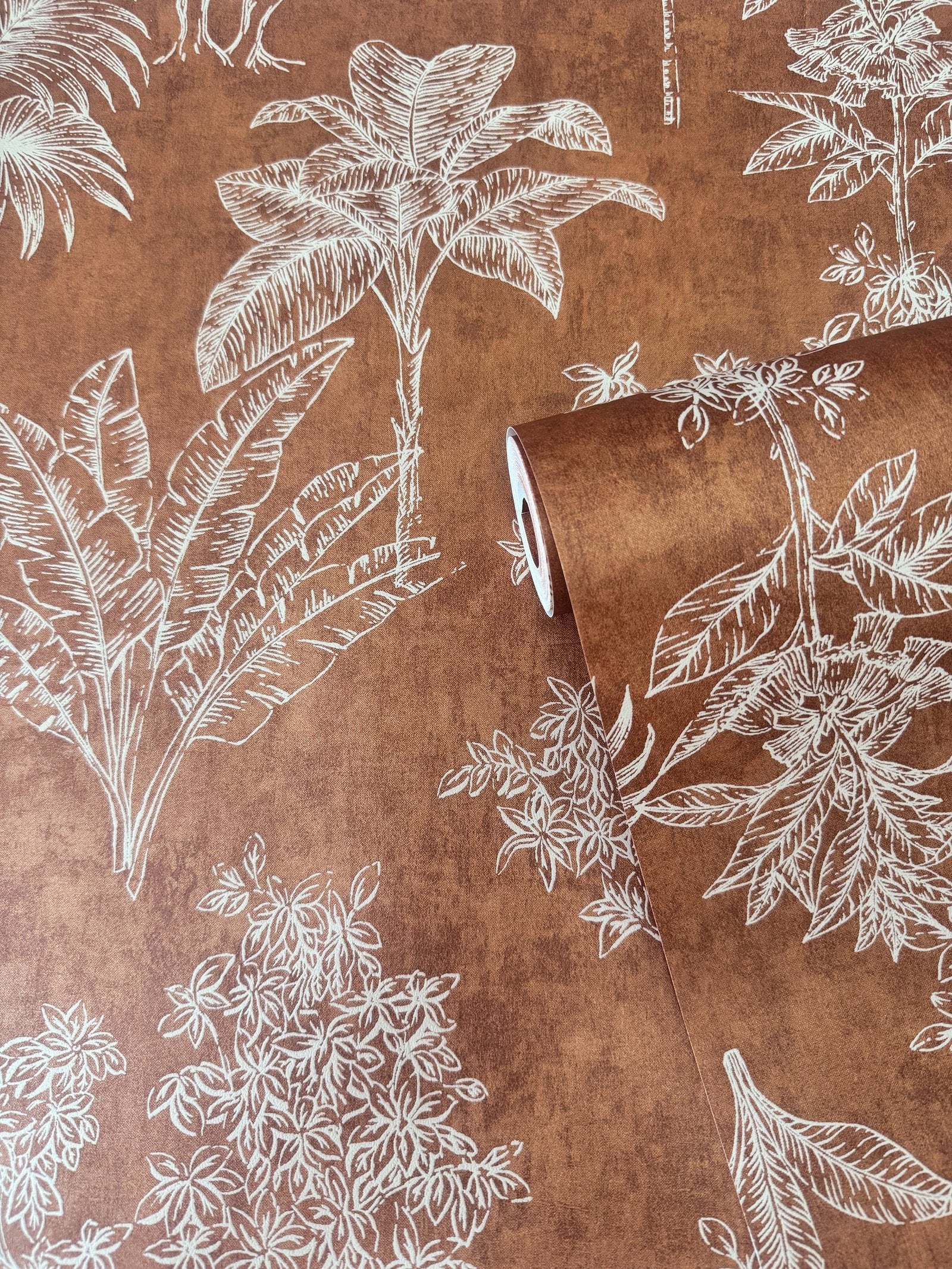 Floating Foliage wallpaper in orange color - pattern number DWP0361-07 - by Galerie in the Zen collection