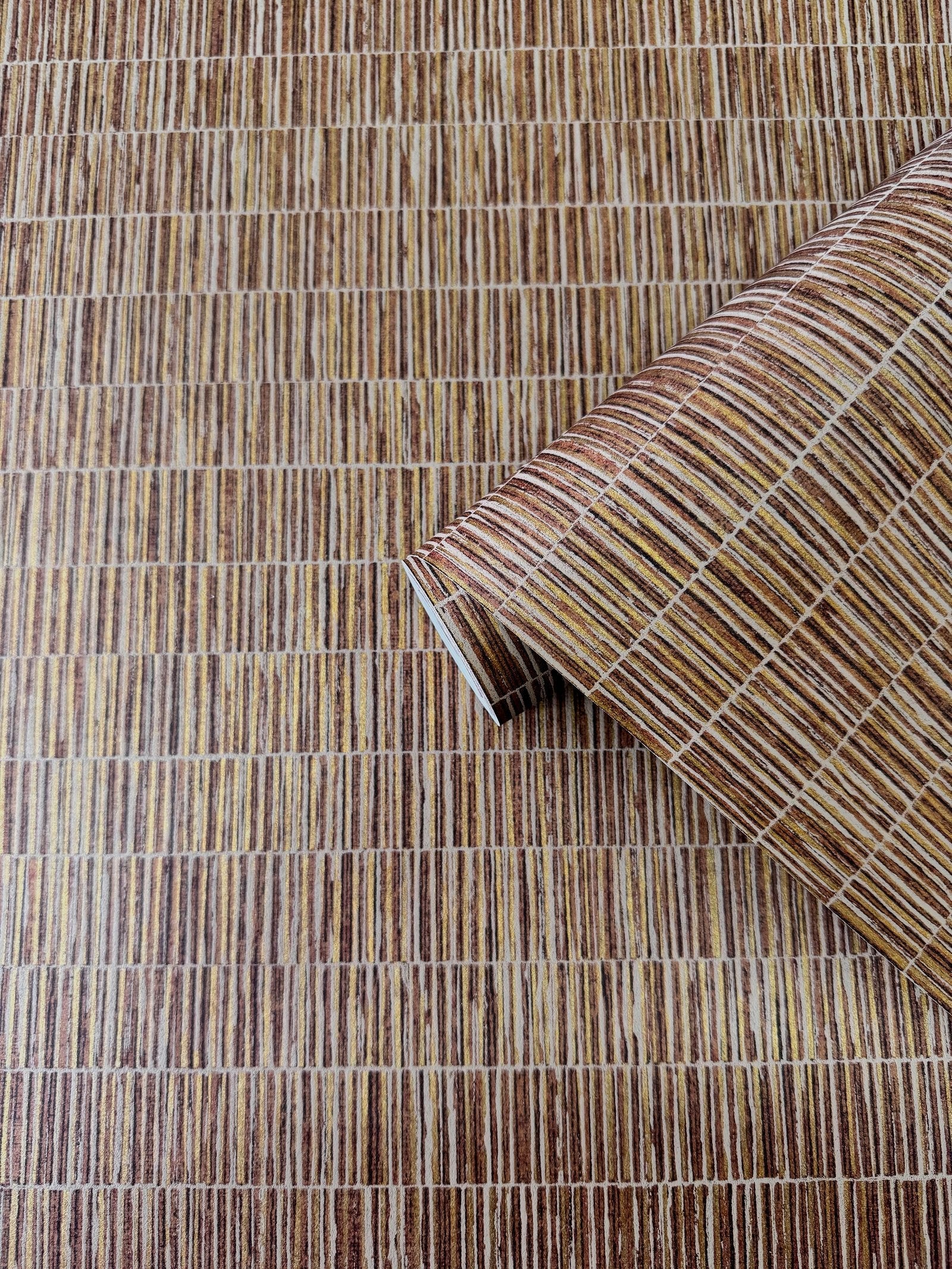 Bamboo Screen wallpaper in orange color - pattern number DWP0362-08 - by Galerie in the Zen collection