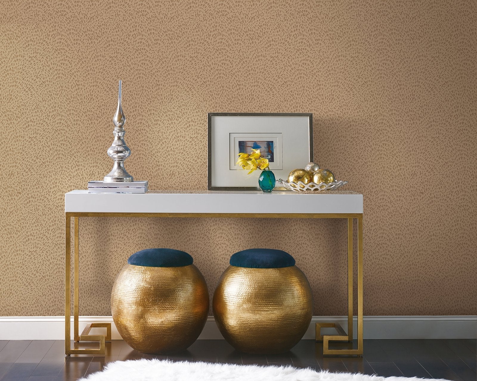 Fan Fleck wallpaper in gold color - pattern number DWP0363-02 - by Galerie in the Zen collection