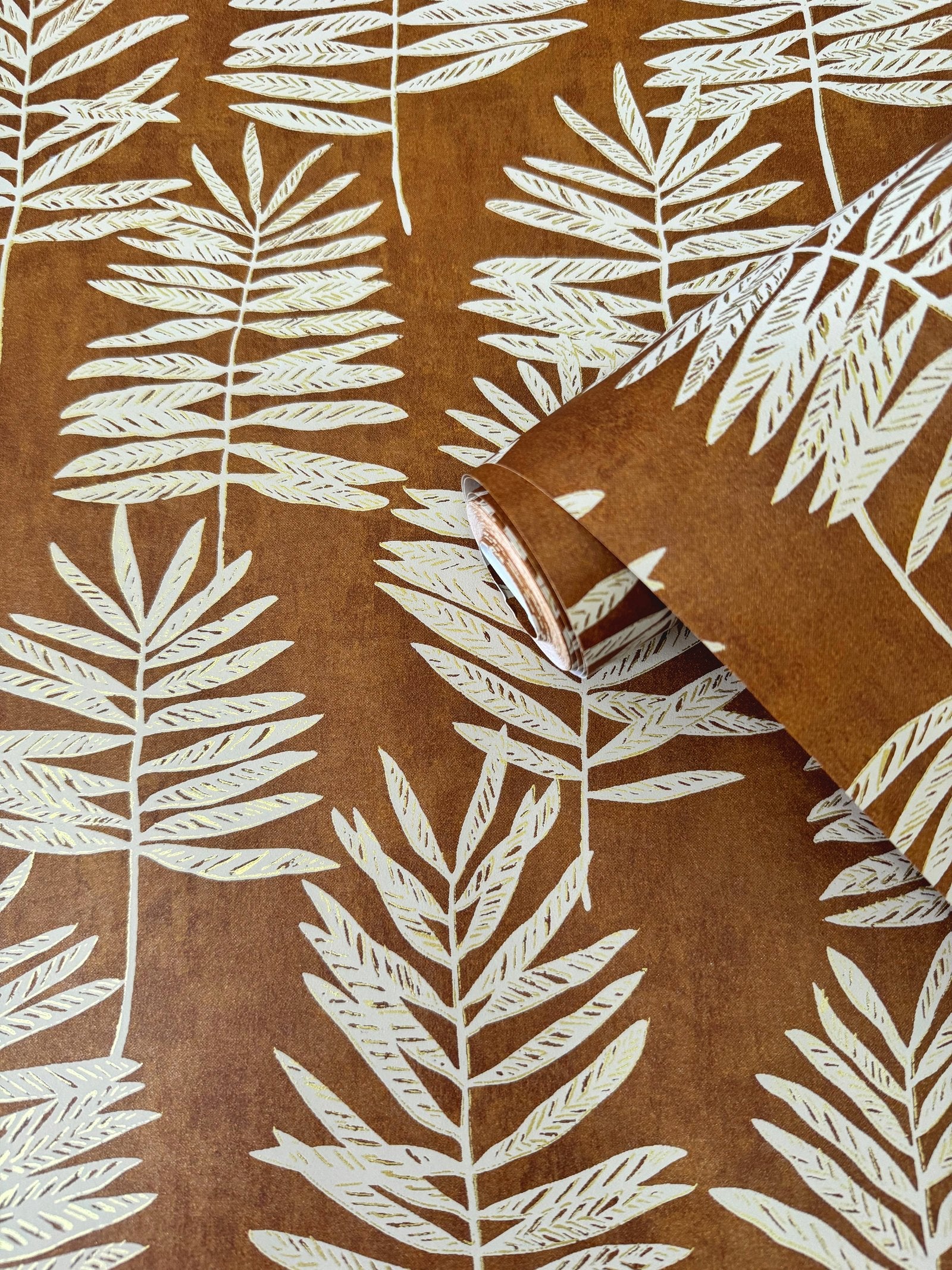 Tumbling Leaf wallpaper in orange color - pattern number DWP0365-06 - by Galerie in the Zen collection