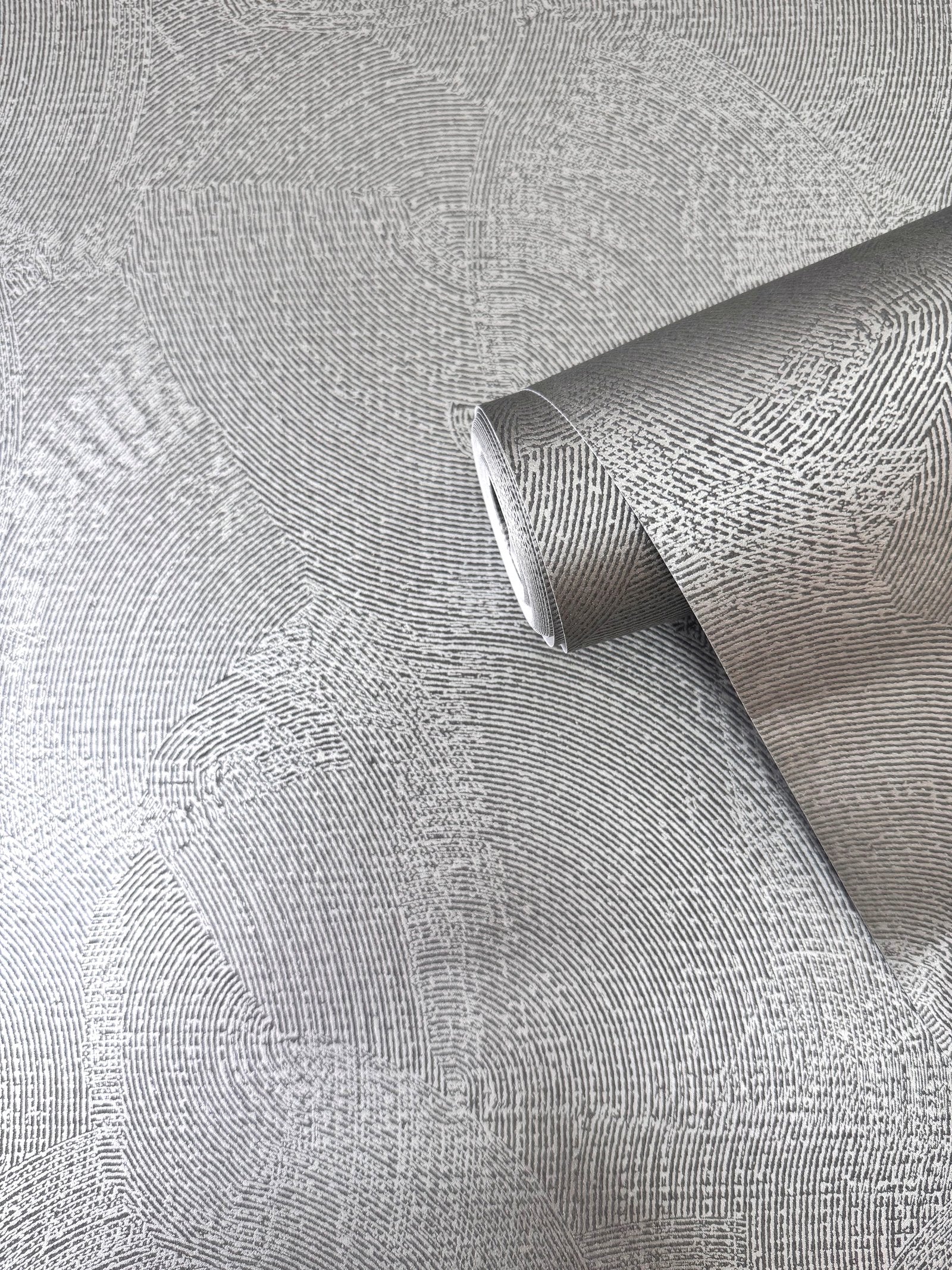 Plaster Fan wallpaper in silver grey color - pattern number DWP0366-07 - by Galerie in the Zen collection