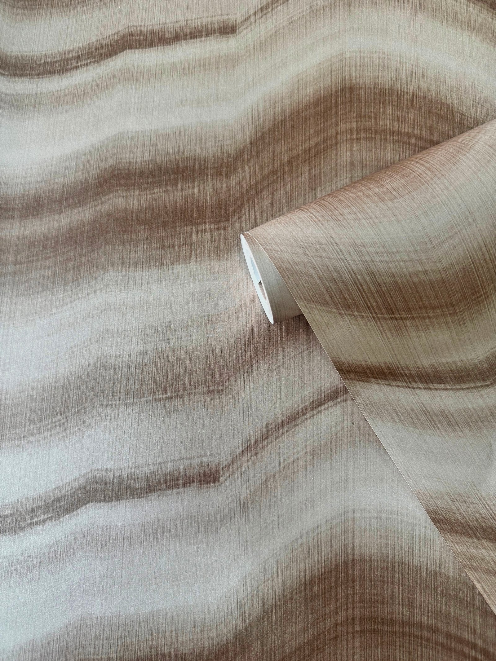 Cloudy Stripe wallpaper in bronze brown color - pattern number DWP0367-02 - by Galerie in the Zen collection
