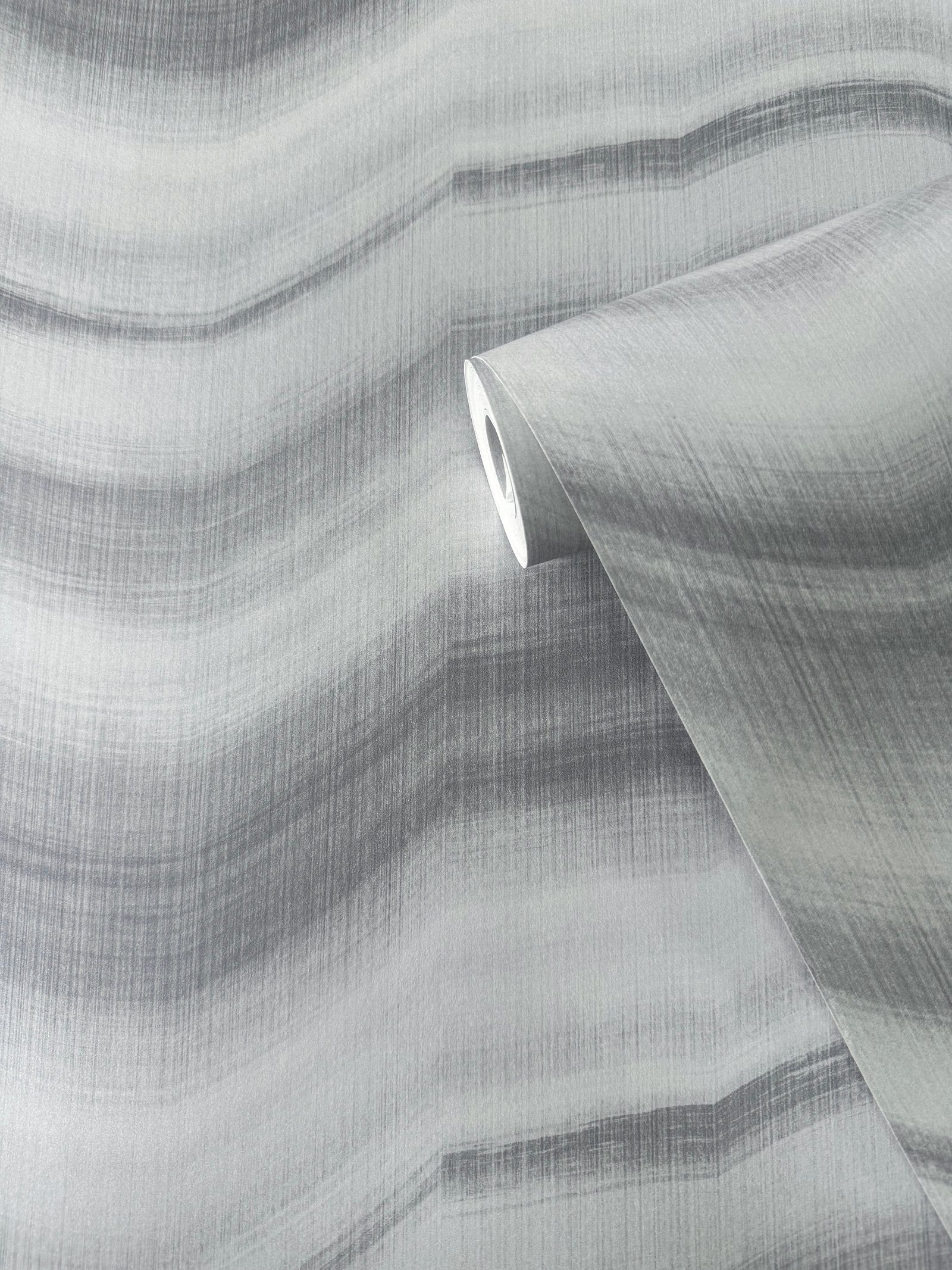 Cloudy Stripe wallpaper in silver grey color - pattern number DWP0367-04 - by Galerie in the Zen collection