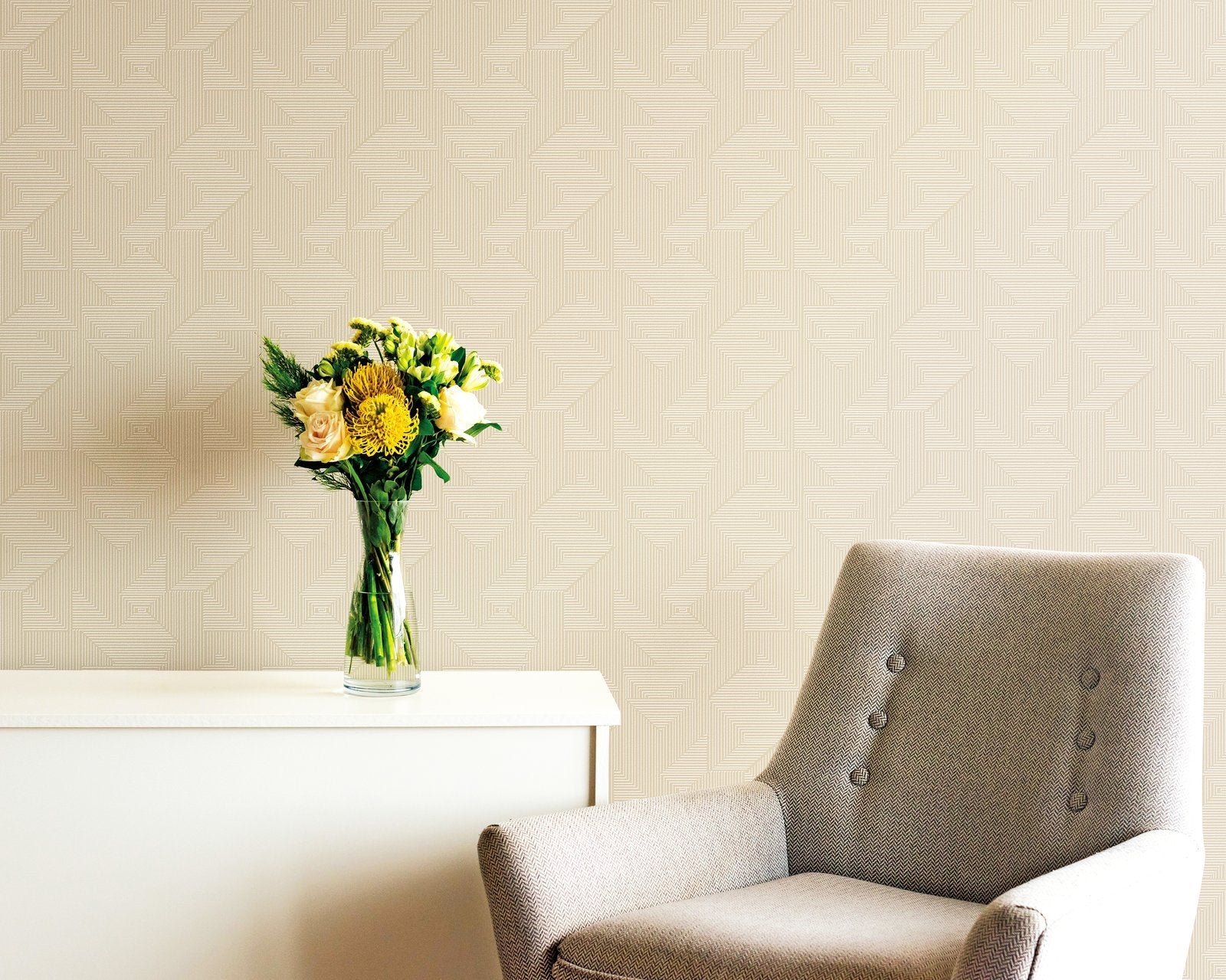 Cleopatra wallpaper in beige color - pattern number DWP0368-01 - by Galerie in the Zen collection
