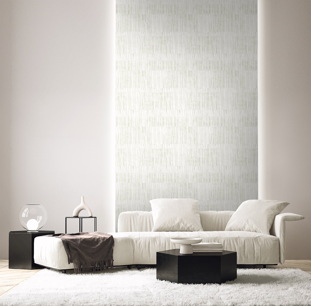 Serapha Lines wallpaper in plaster color - pattern number EL20005 - by Seabrook in the Neutral Elements collection