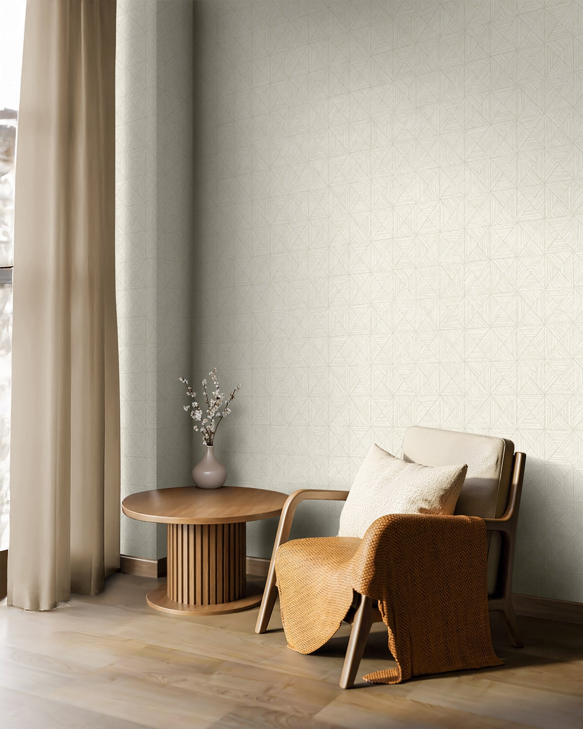 Lunoria wallpaper in oatmeal color - pattern number EL20500 - by Seabrook in the Neutral Elements collection