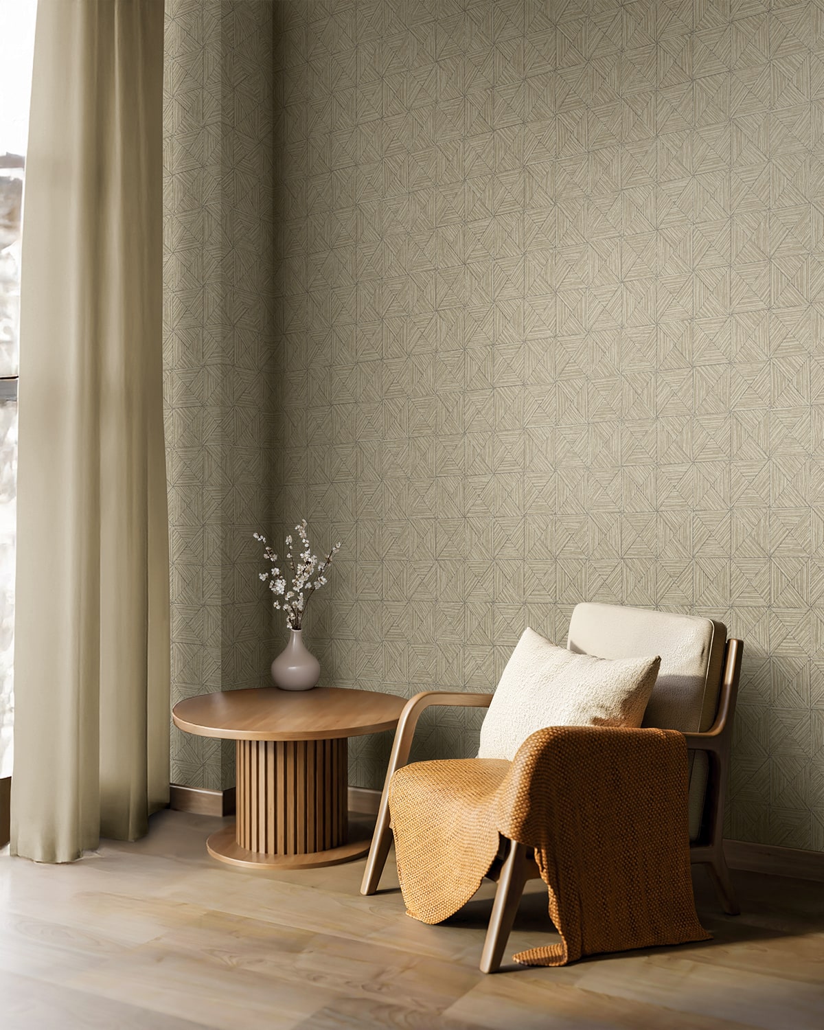 Lunoria wallpaper in burlap color - pattern number EL20507 - by Seabrook in the Neutral Elements collection