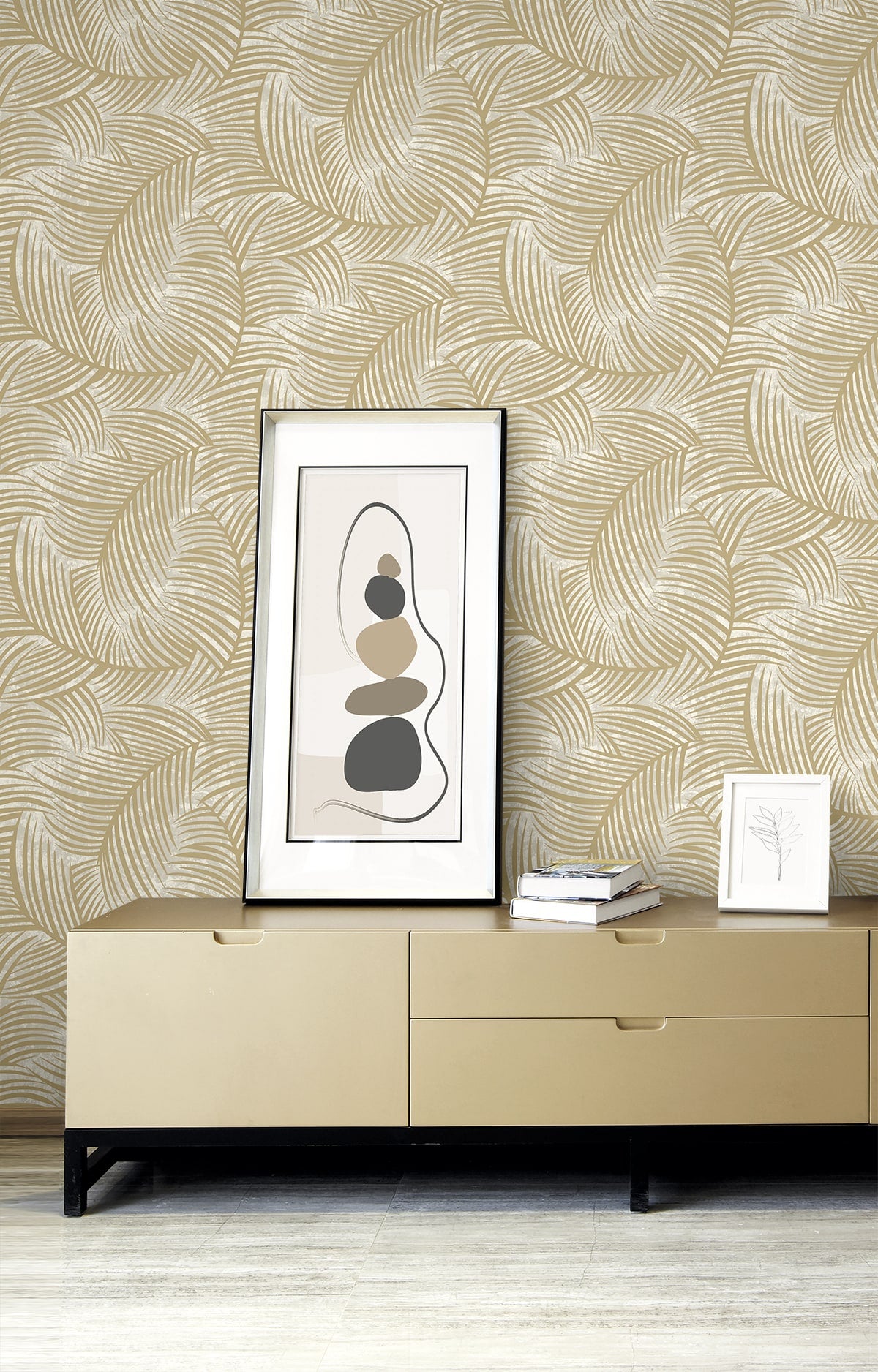 Zephyra Palms wallpaper in toasted almond color - pattern number EL20617 - by Seabrook in the Neutral Elements collection