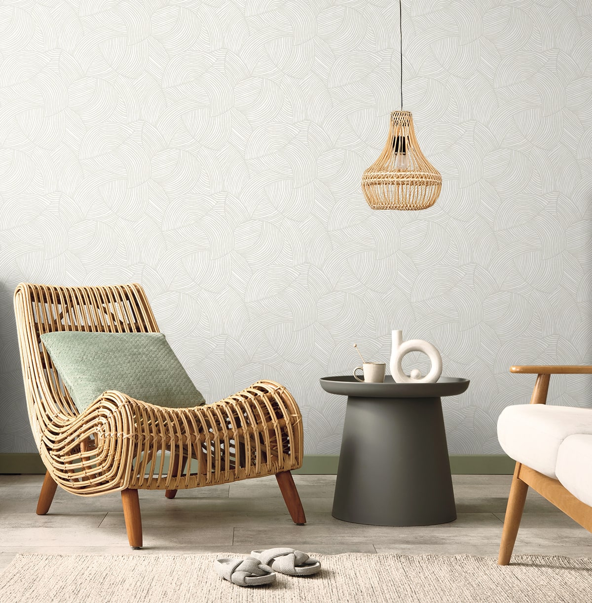 Stellara wallpaper in vanilla chai color - pattern number EL21005 - by Seabrook in the Neutral Elements collection