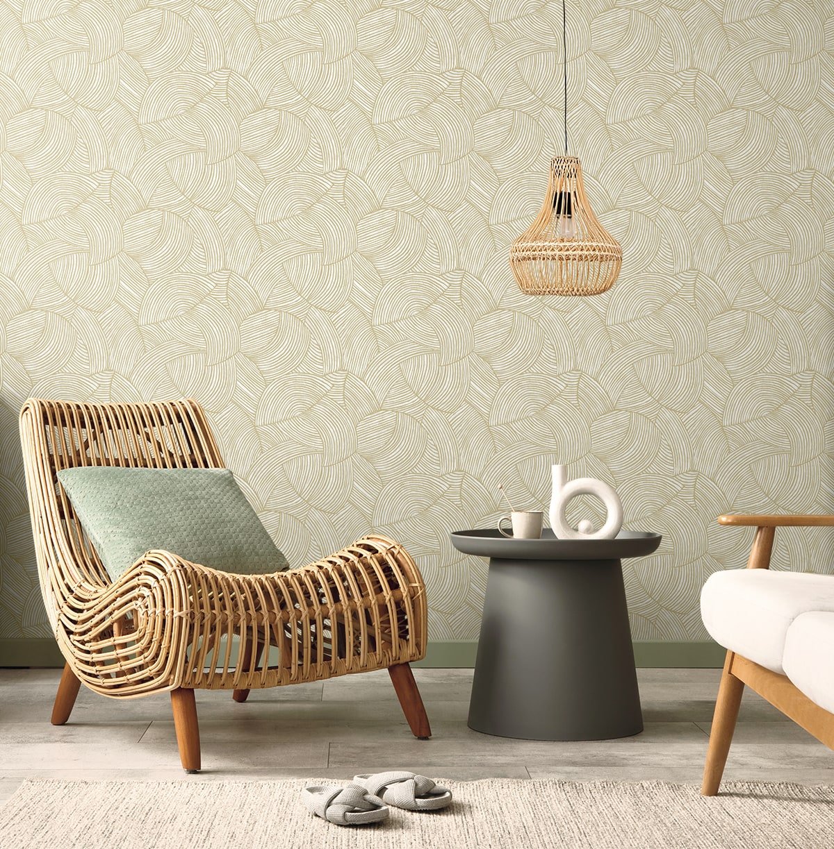 Stellara wallpaper in honeycomb color - pattern number EL21017 - by Seabrook in the Neutral Elements collection