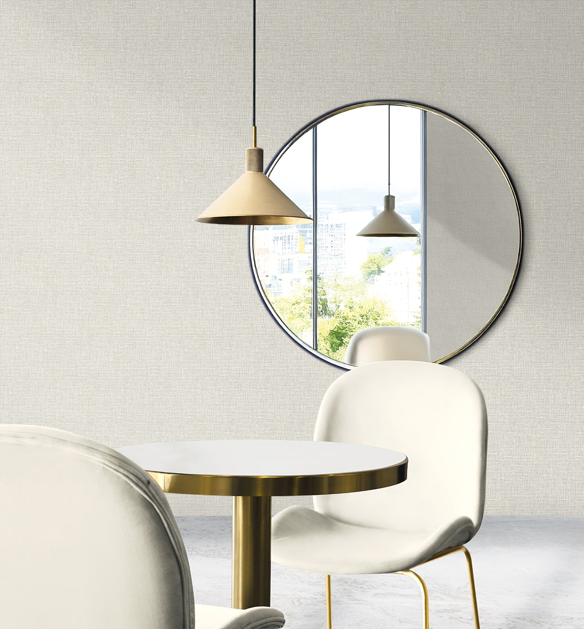 Aureline wallpaper in grey mist color - pattern number EL21320 - by Seabrook in the Neutral Elements collection