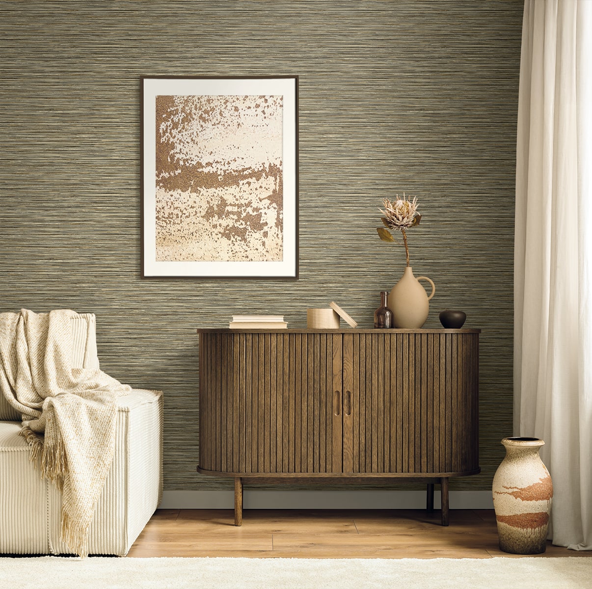 Savanna Wallpaper in oak color - pattern number EN40006 - by Seabrook in the Natural Grass Textures collection