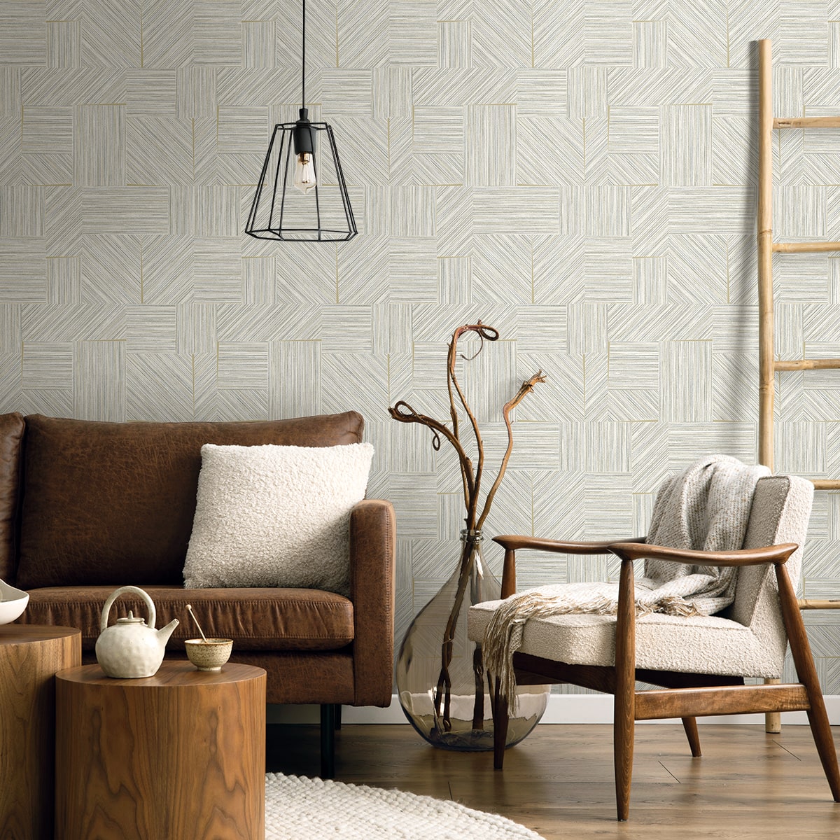Husk Wallpaper in dove wing color - pattern number EN40118 - by Seabrook in the Natural Grass Textures collection