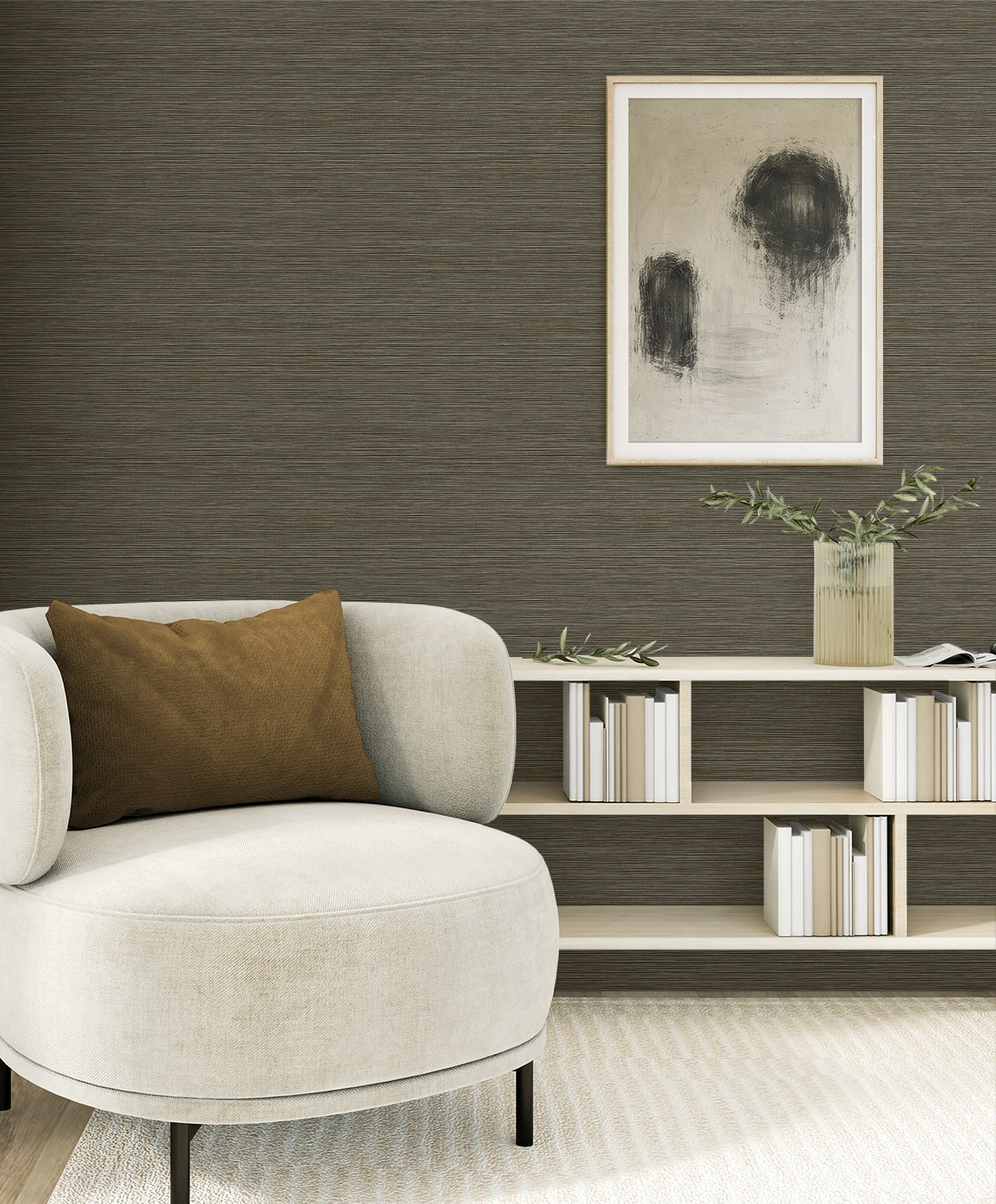 Sisa Wallpaper in coffee color - pattern number EN40206 - by Seabrook in the Natural Grass Textures collection