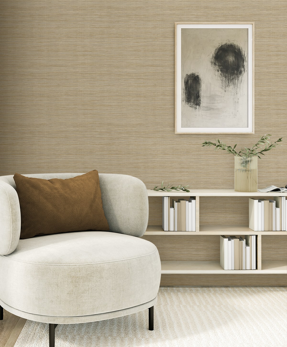 Sisa Wallpaper in wheat color - pattern number EN40216 - by Seabrook in the Natural Grass Textures collection