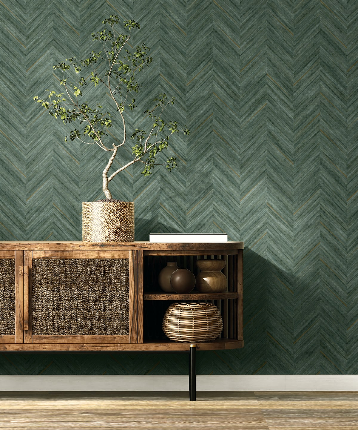 Strand Wallpaper in emerald color - pattern number EN40304 - by Seabrook in the Natural Grass Textures collection