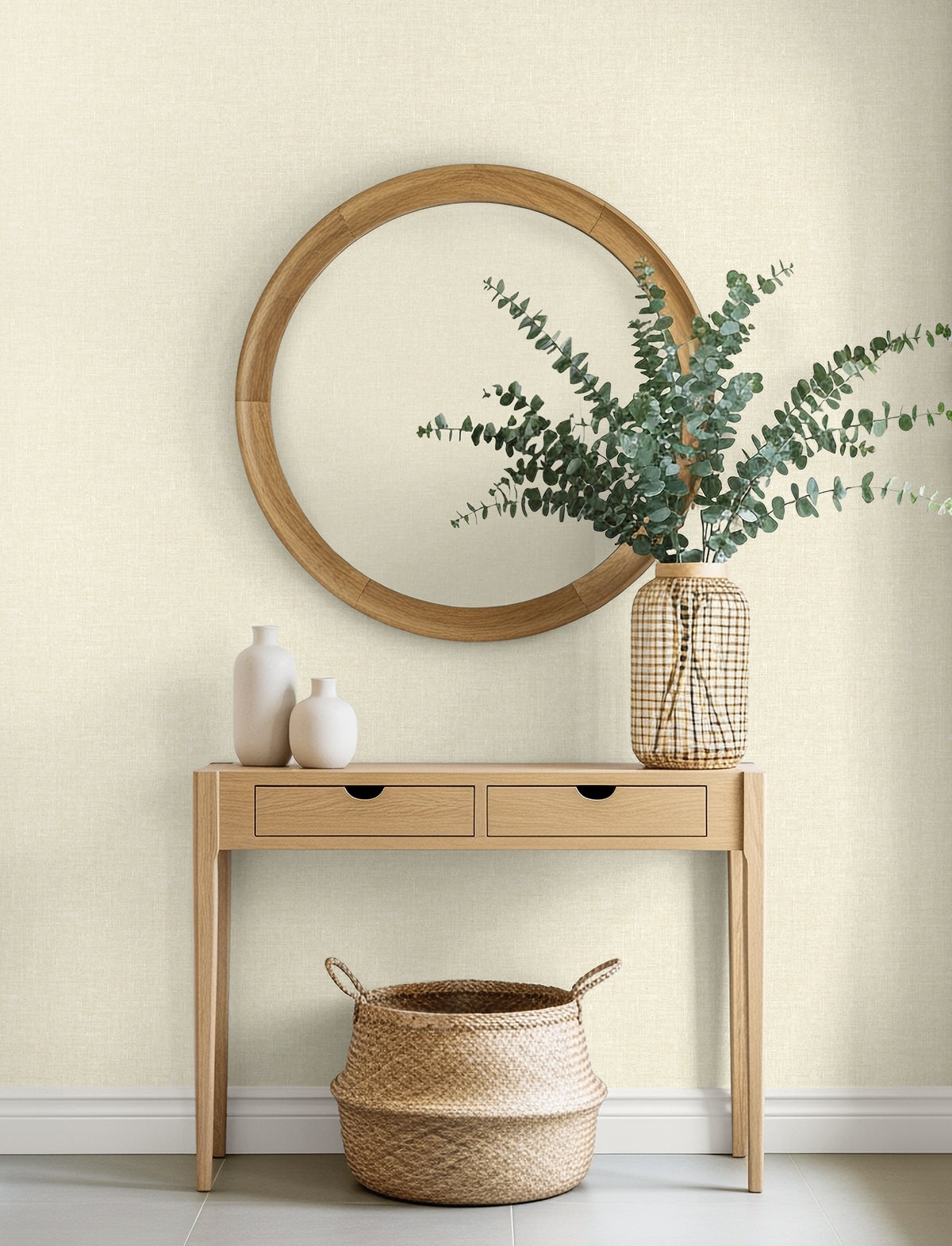 Loom Wallpaper in white desert color - pattern number EN40918 - by Seabrook in the Natural Grass Textures collection