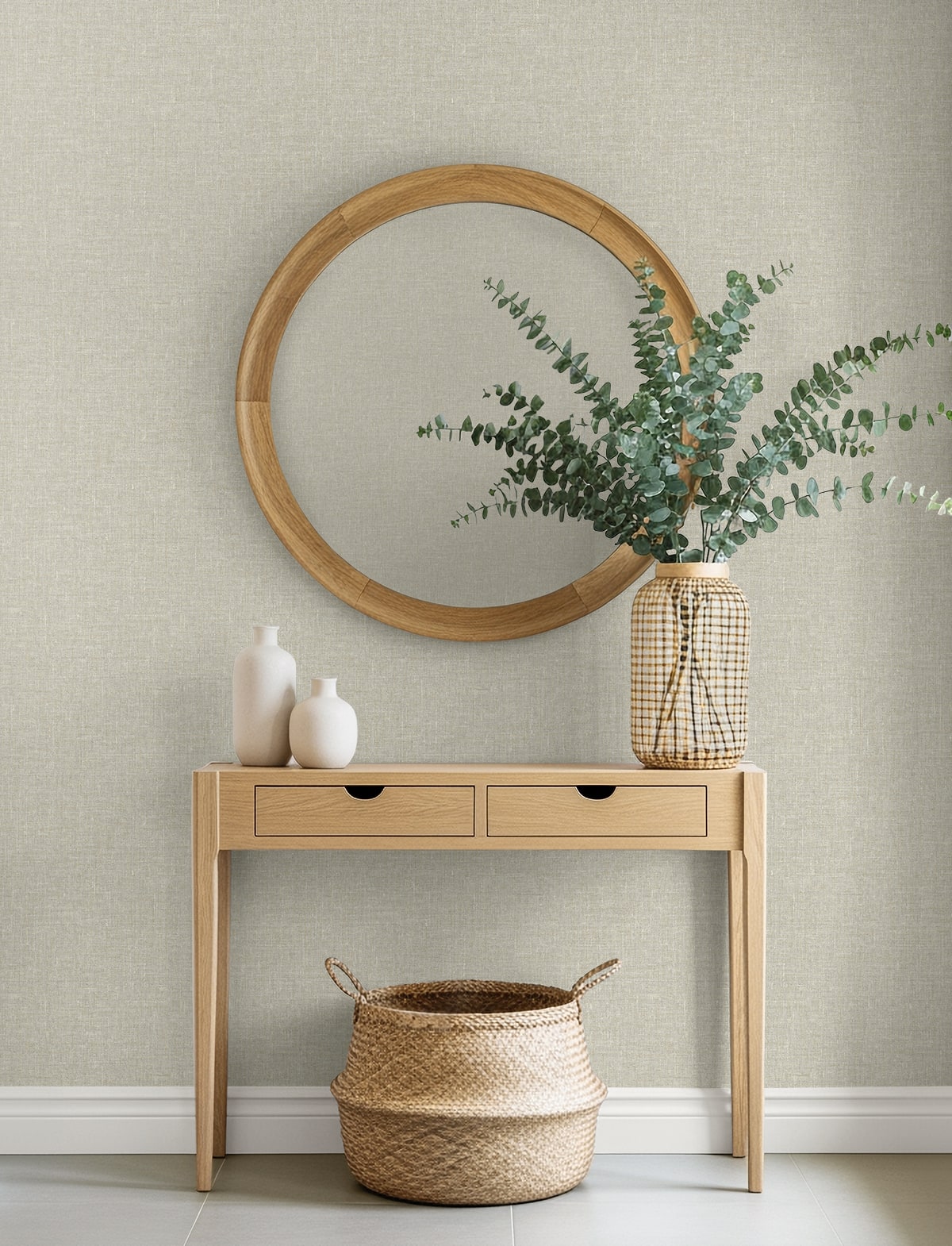 Loom Wallpaper in taupe color - pattern number EN40922 - by Seabrook in the Natural Grass Textures collection