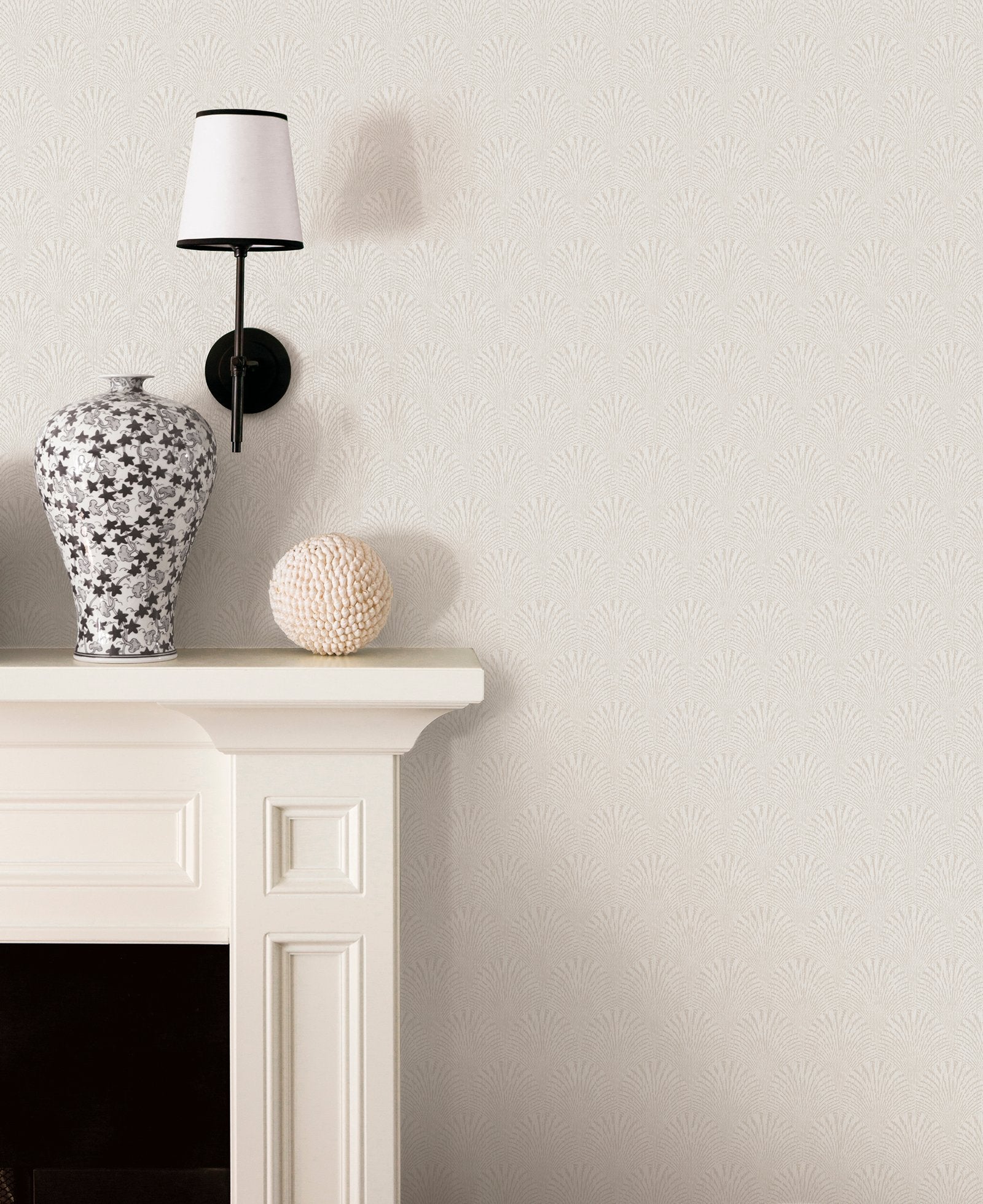 Fan wallpaper in white color - pattern number F-AF7001 - by Galerie in the Boutique collection
