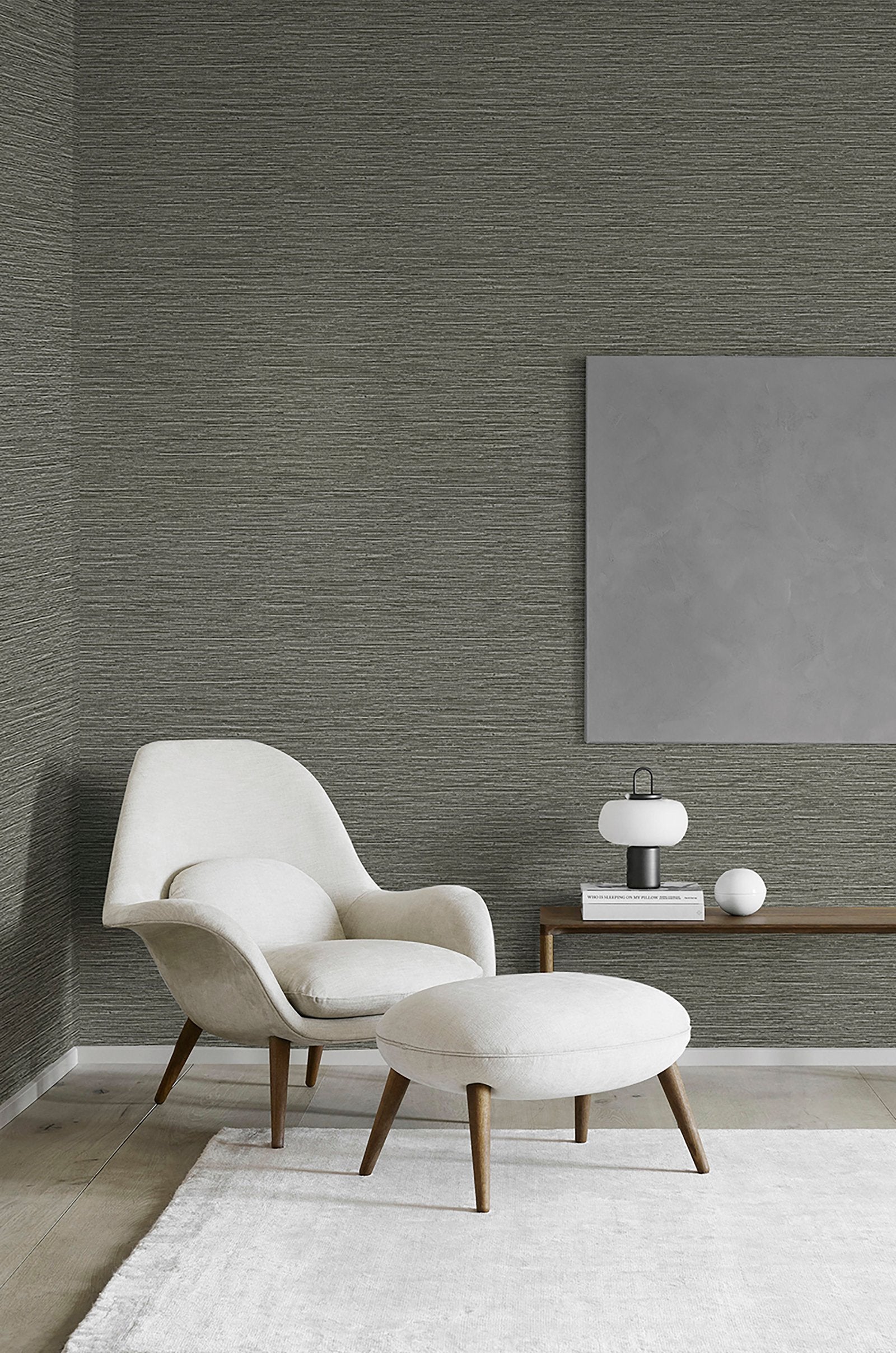 Weave wallpaper in silver grey color - pattern number F-SR7004 - by Galerie in the Lustre collection