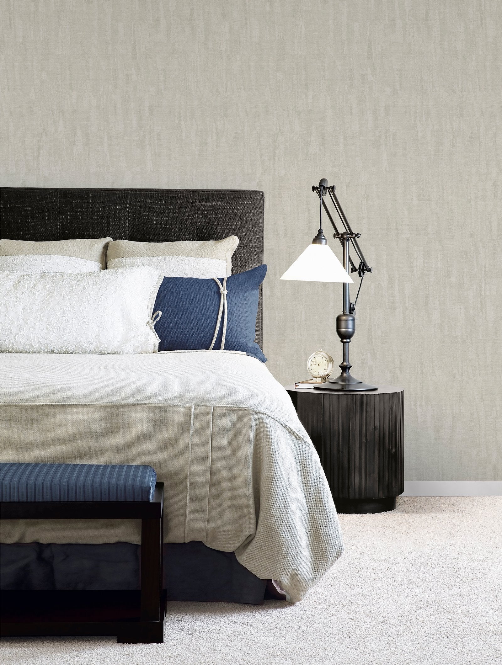 Plaster wallpaper in beige color - pattern number F-VE5003 - by Galerie in the Boutique collection