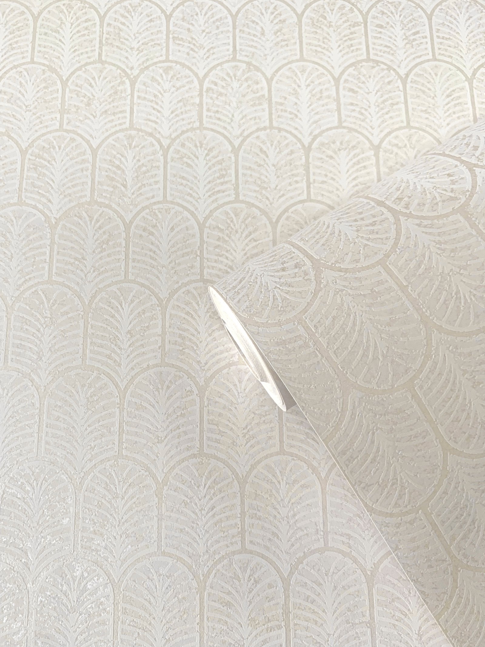Geo Arch wallpaper in cream color - pattern number F-VL6001 - by Galerie in the Lustre collection
